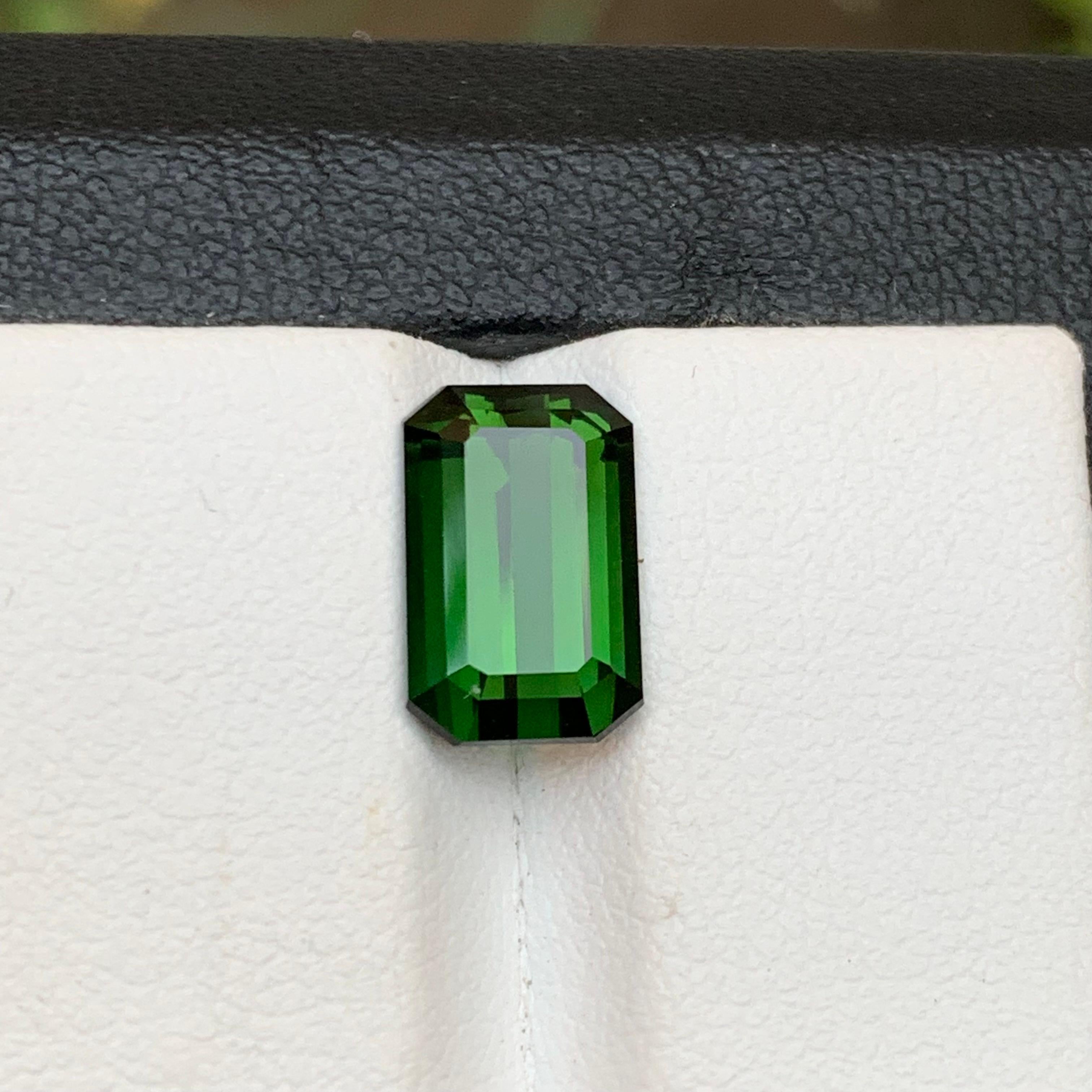 Tiefgrüner natürlicher Turmalin Ring Lose Edelstein, 3,50 Karat Smaragd-Schliff-Schmuck (Smaragdschliff)