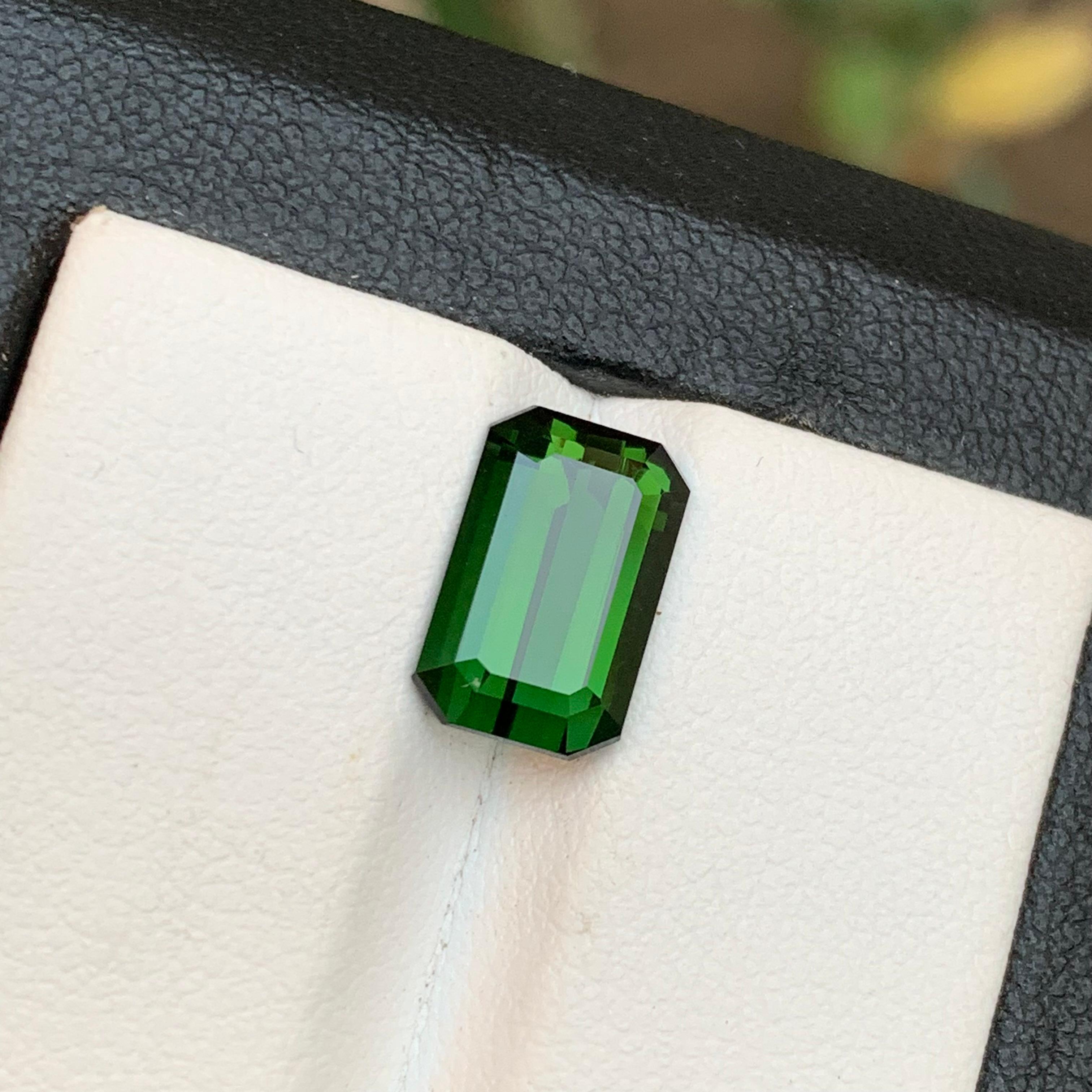 Tiefgrüner natürlicher Turmalin Ring Lose Edelstein, 3,50 Karat Smaragd-Schliff-Schmuck 1