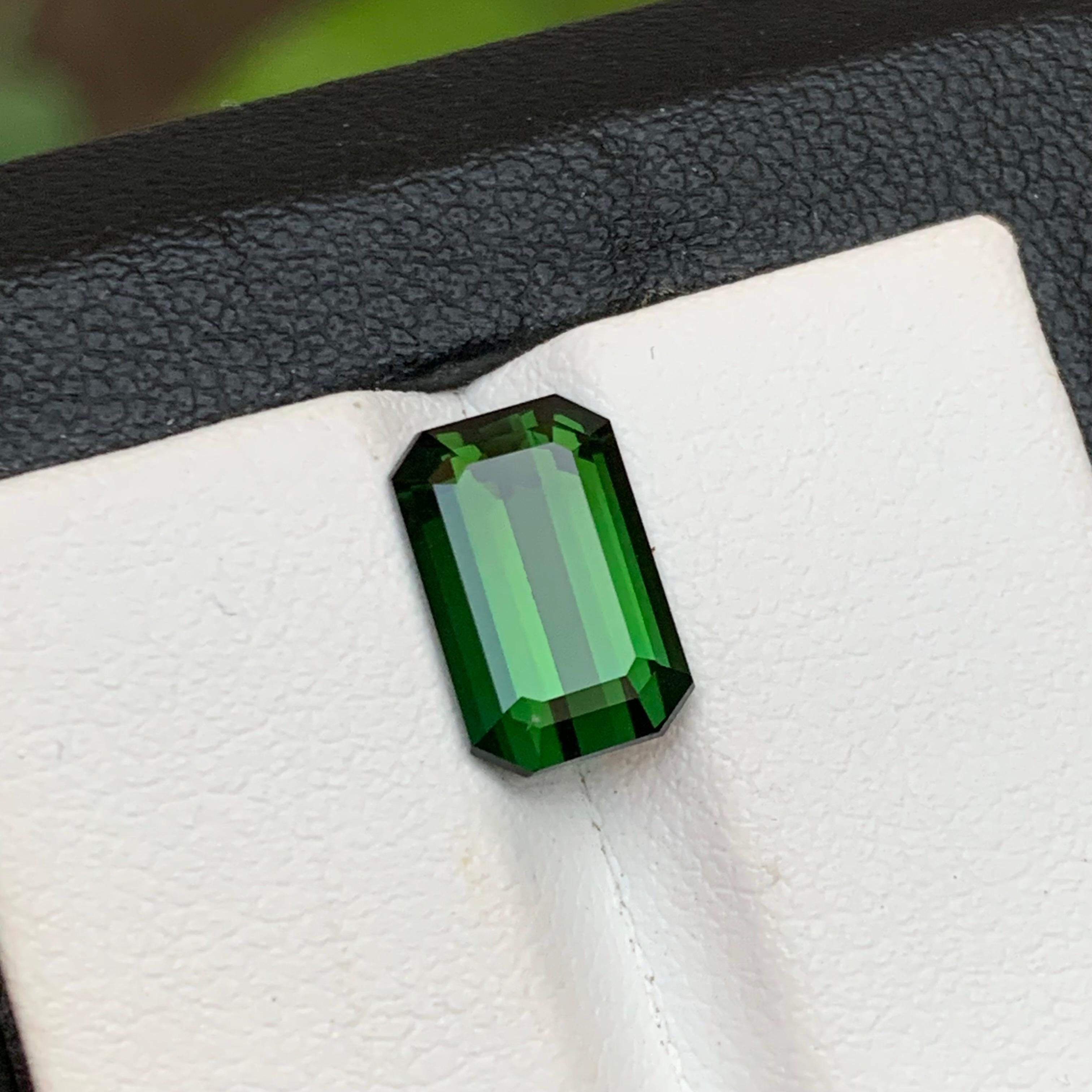 Tiefgrüner natürlicher Turmalin Ring Lose Edelstein, 3,50 Karat Smaragd-Schliff-Schmuck 3