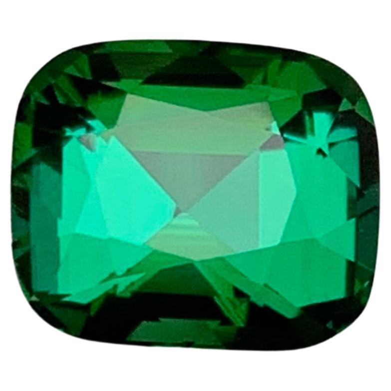 Rare tourmaline naturelle vert lagon profond de 2,70 carats taille coussin pour bague