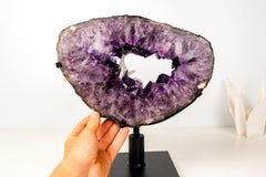 Seltene Deep Purple Amethyst Geode Portal mit Calcit Einschlüsse