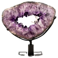 Seltene Deep Purple Amethyst Geode Portal mit Calcit Einschlüsse