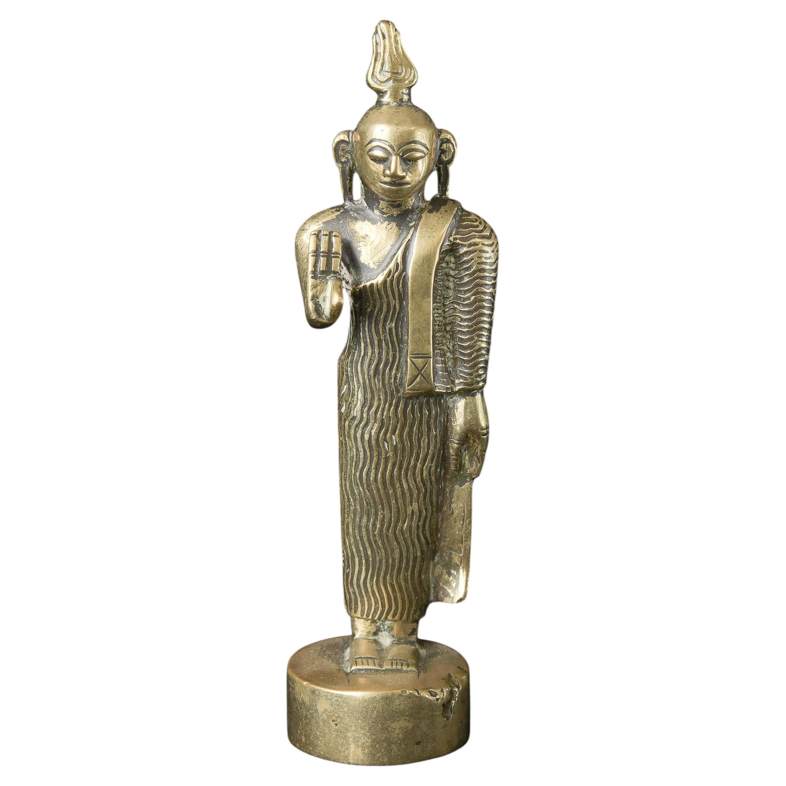 Rare Deeply Serene Solid Cast Java Buddha, 14th-17th Century or Earlier