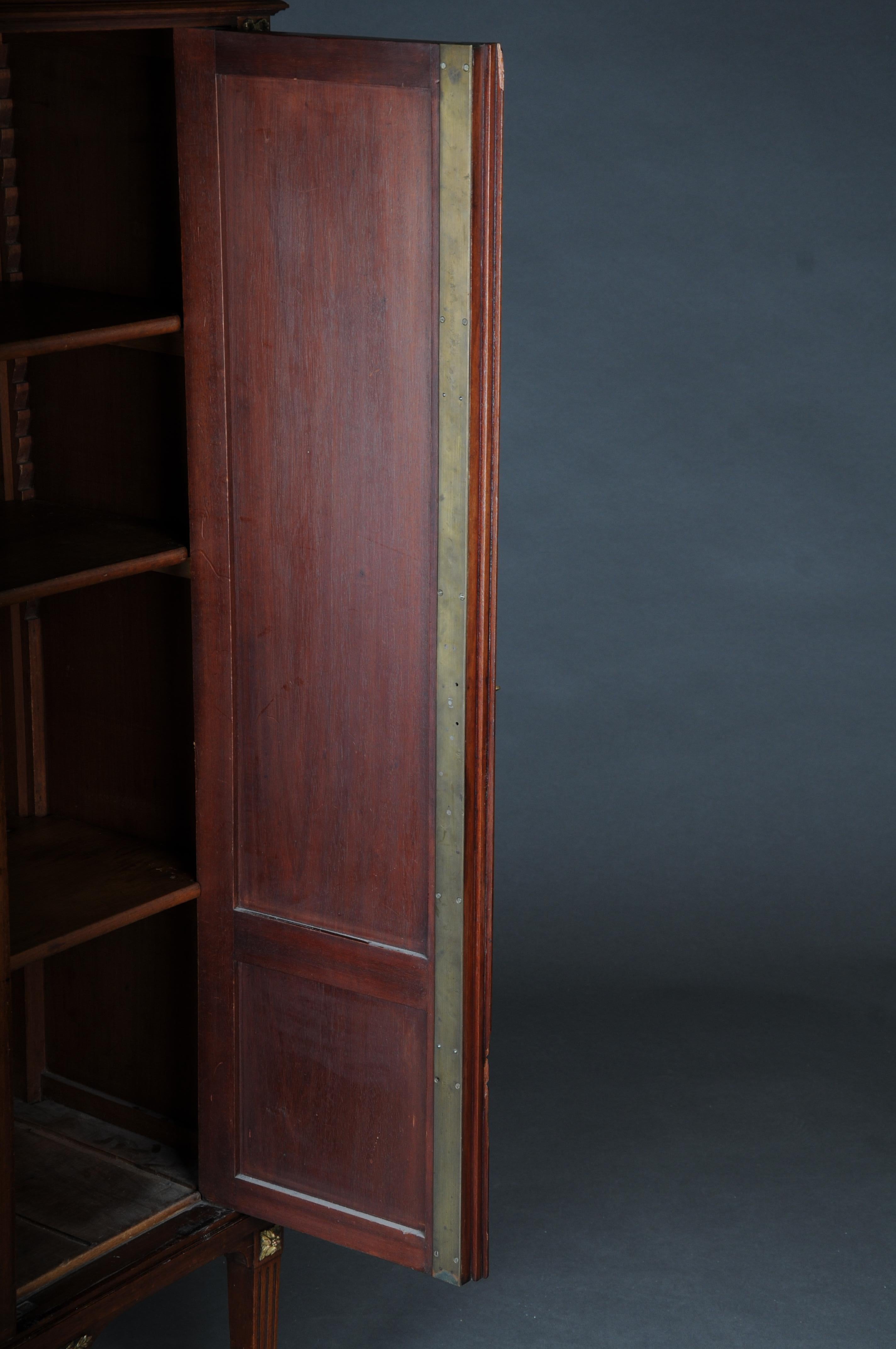 Rare delicate mahogany music cabinet around 1880, Louis XVI For Sale 4