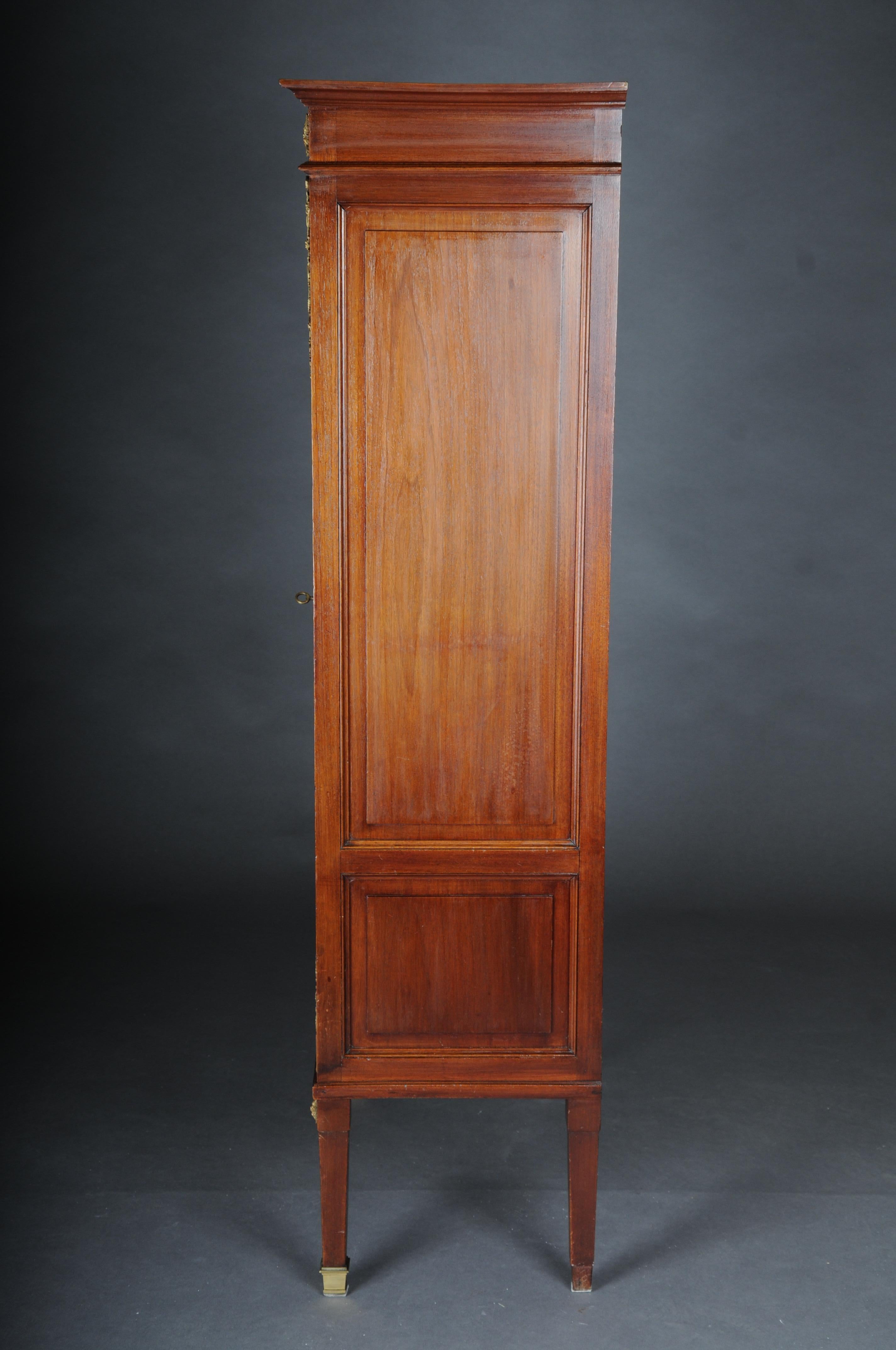 Rare delicate mahogany music cabinet around 1880, Louis XVI For Sale 12