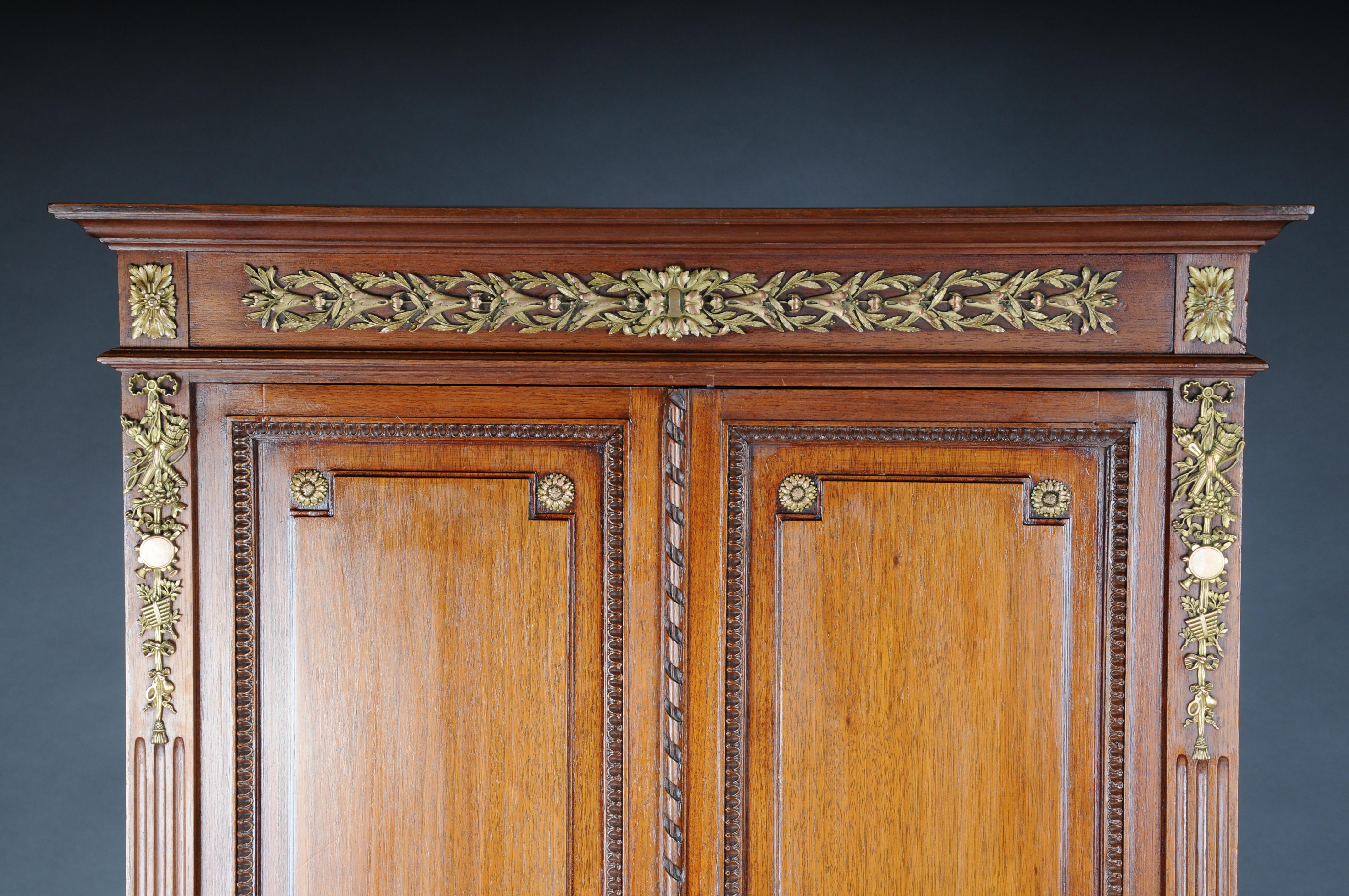 French Rare delicate mahogany music cabinet around 1880, Louis XVI For Sale