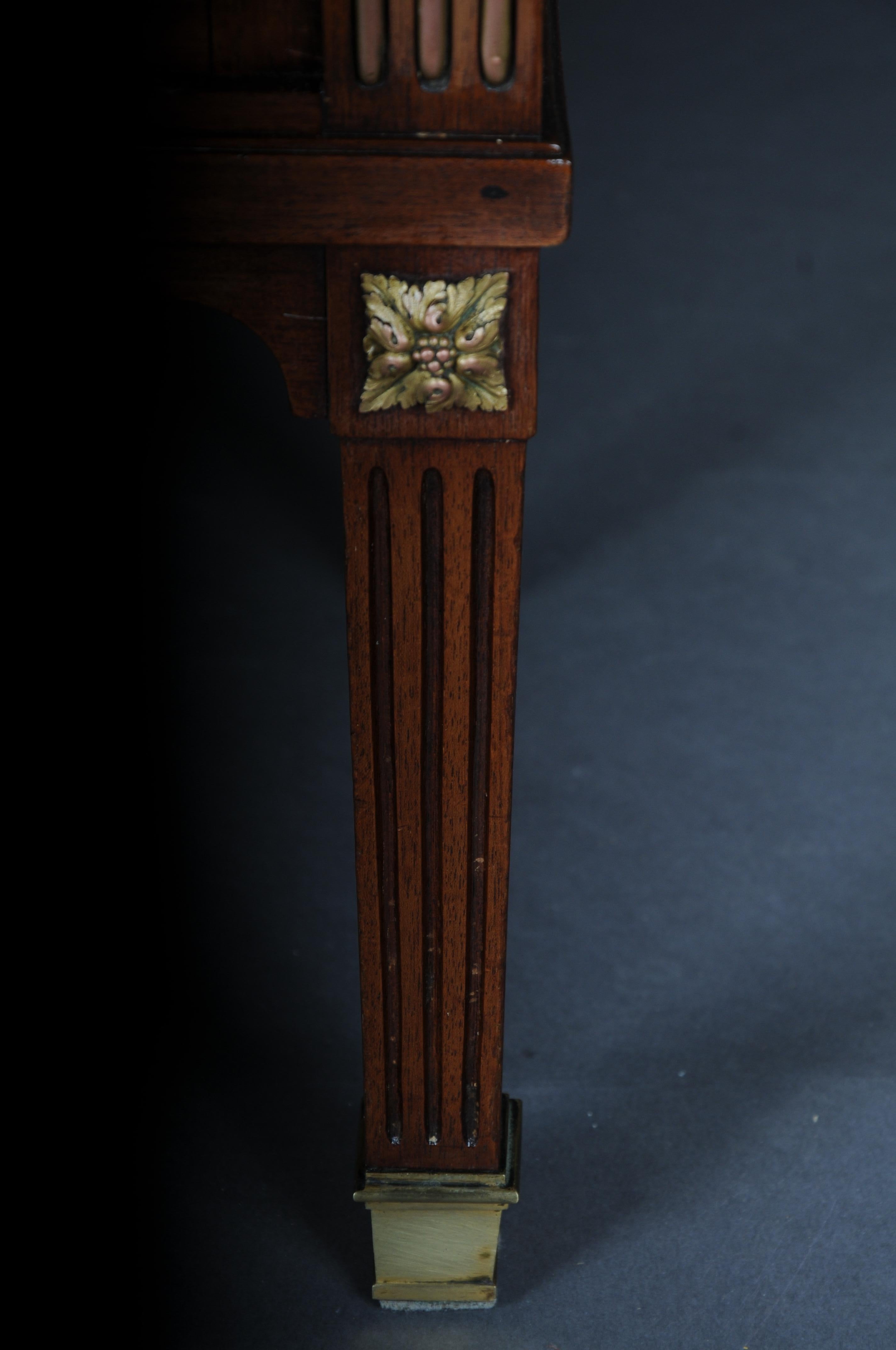 Rare delicate mahogany music cabinet around 1880, Louis XVI For Sale 2