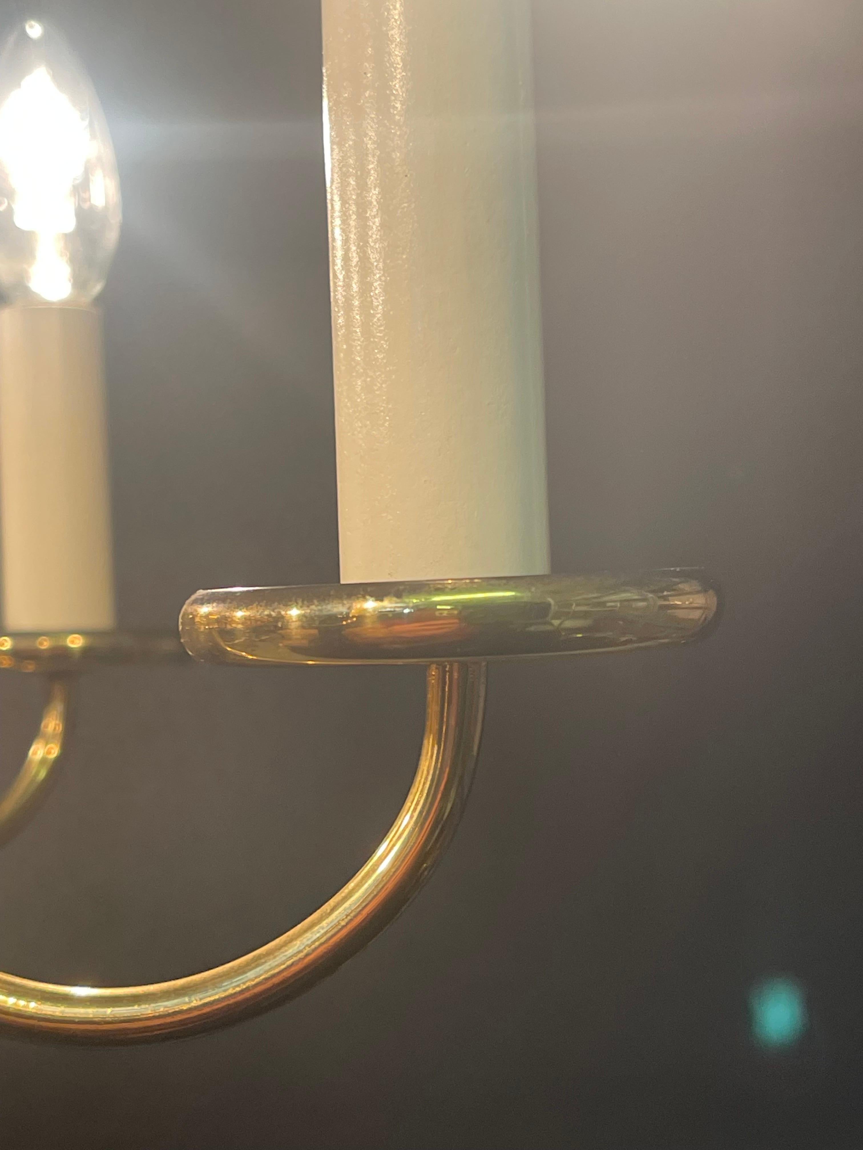  Delicate Polished Brass Chandelier by Josef Frank, 1950s (restored) For Sale 1