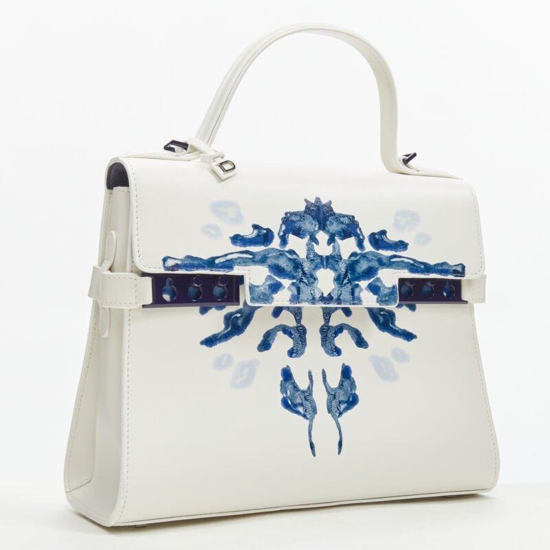 Gray rare DELVAUX 2017 Limited Edition Tempete MM B Papillon lambskin leather bag For Sale