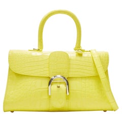 rara Delvaux Brilliante PM Sunshine Citron giallo pelle squamata crossbody bag
