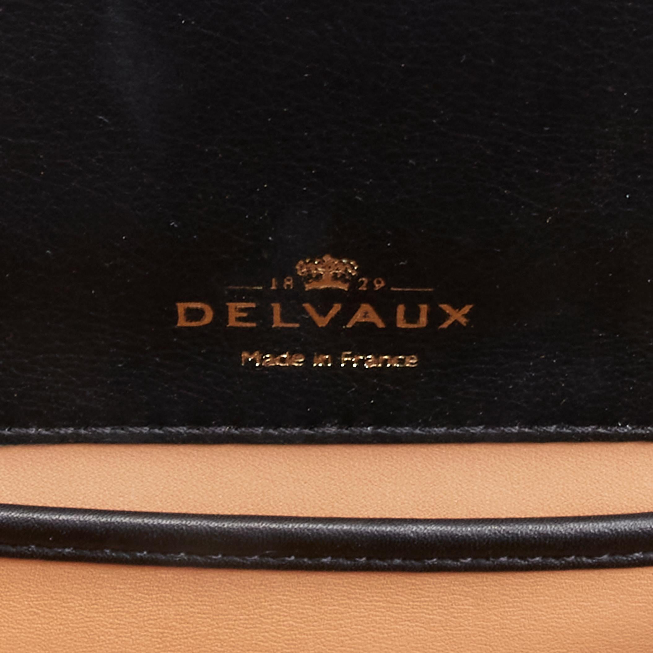 Seltene DELVAUX Le Madame Crossbody-Box-Tasche aus schwarz-golden lackiertem Leder im Angebot 5