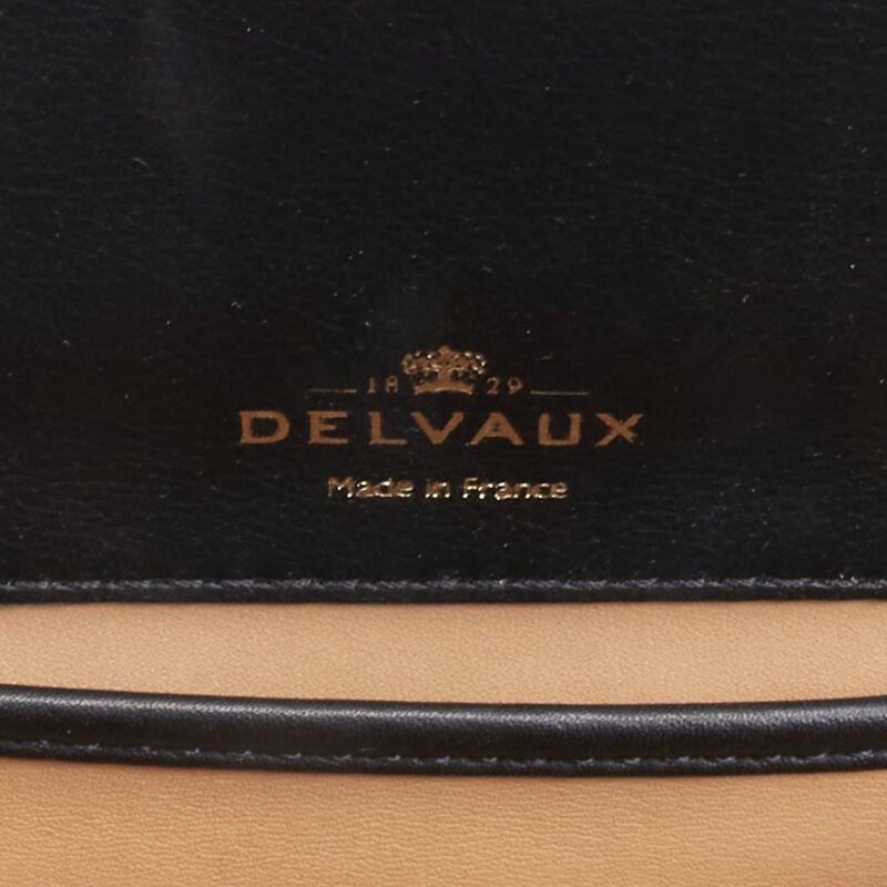 rara DELVAUX Le Madame negro oro pintado aerosol escamas cuero crossbody caja bolsa en venta 5