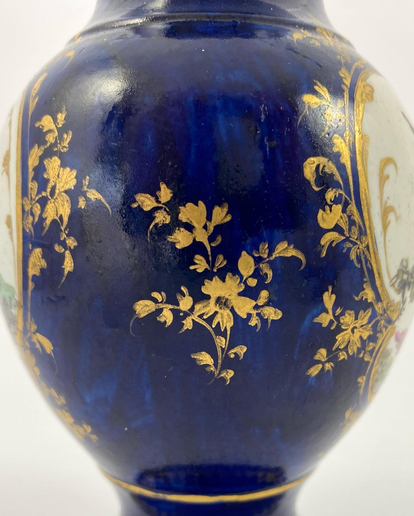 Rare Derby Porcelain ‘Mazarine Blue’ Vase, c. 1758 3
