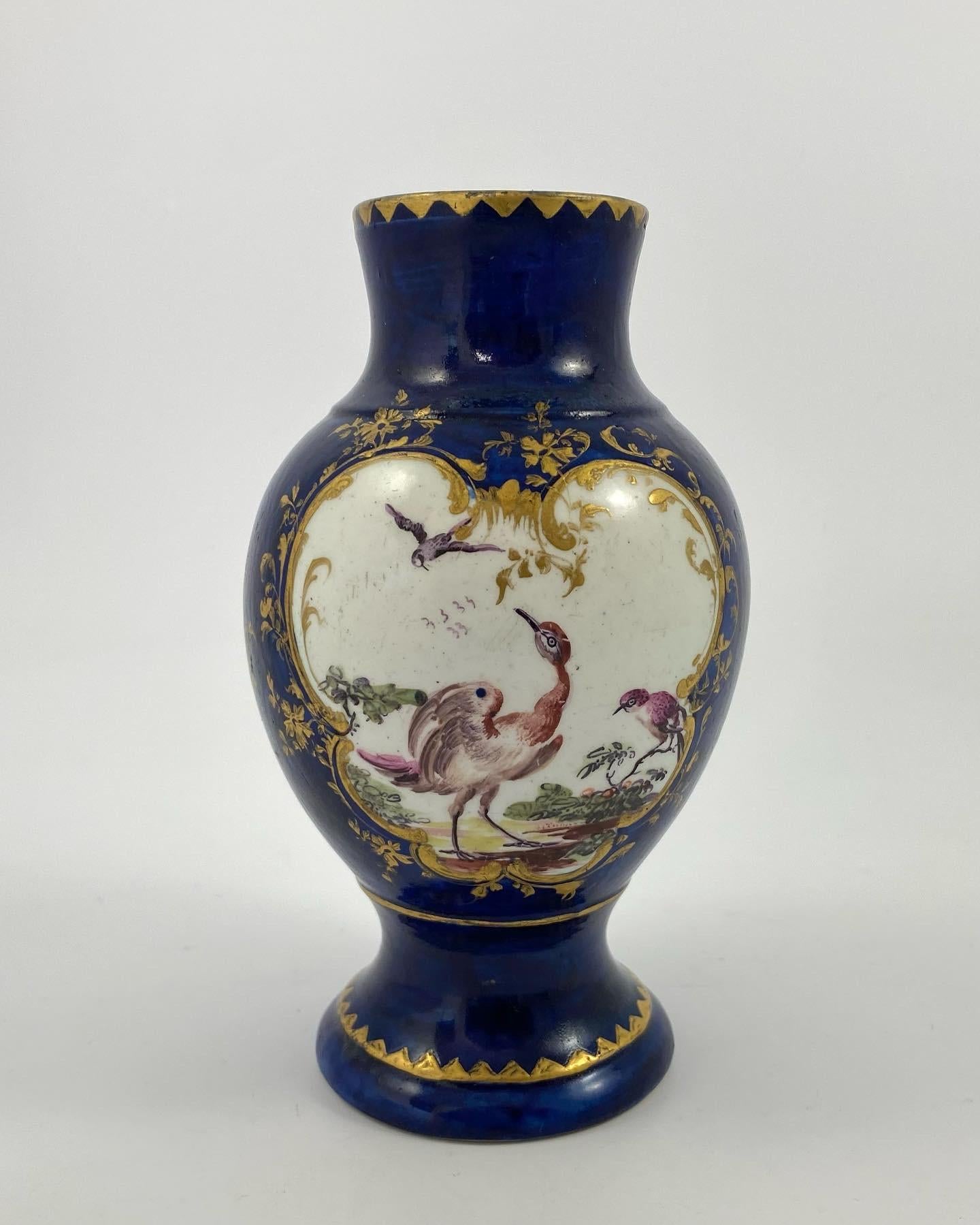 Georgian Rare Derby Porcelain ‘Mazarine Blue’ Vase, c. 1758
