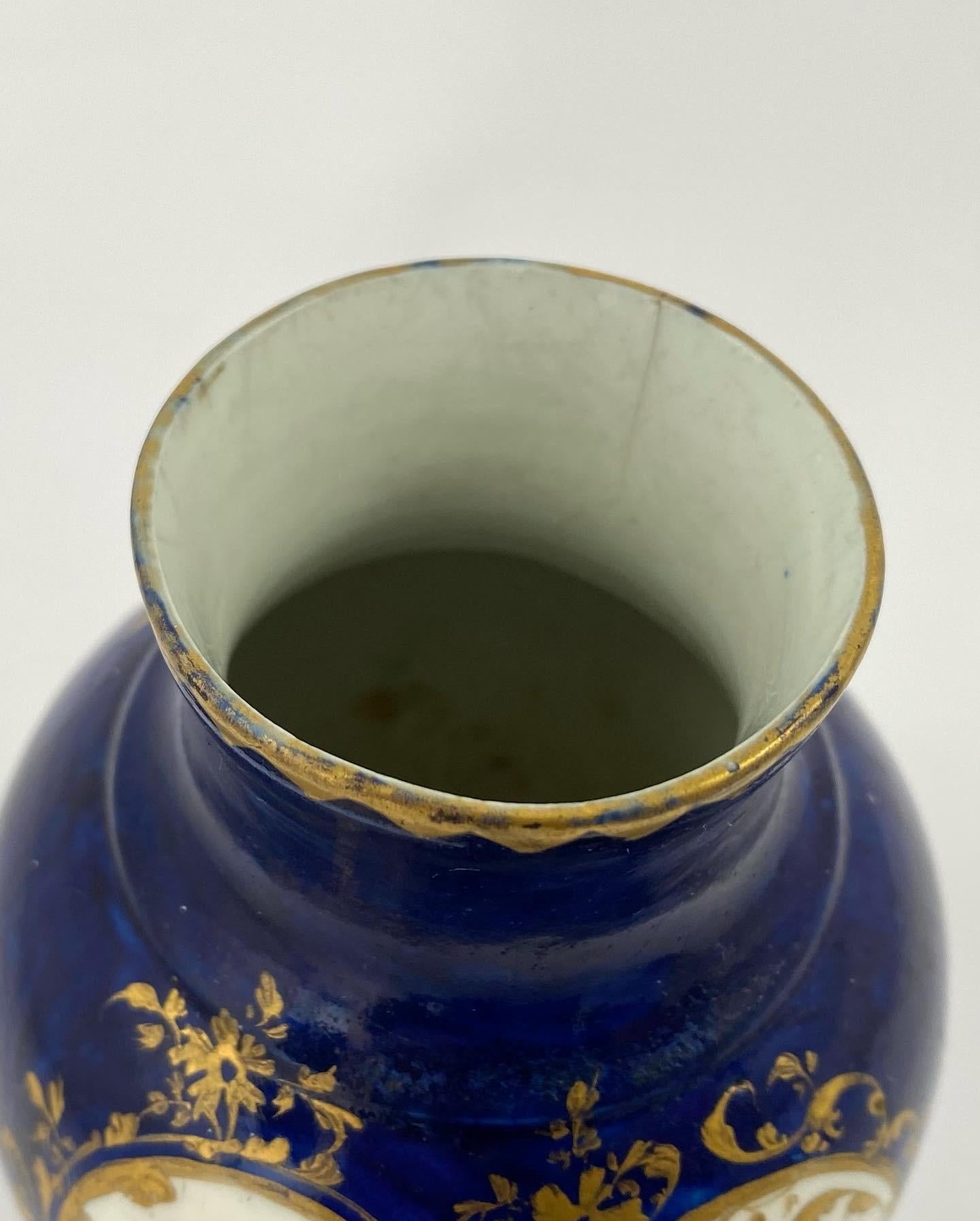 Mid-18th Century Rare Derby Porcelain ‘Mazarine Blue’ Vase, c. 1758
