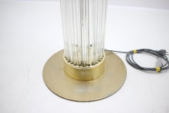 Rara lampada da terra moderna di design in ottone e vetro artistico Kamenický Šenov/Preciosa, 1960