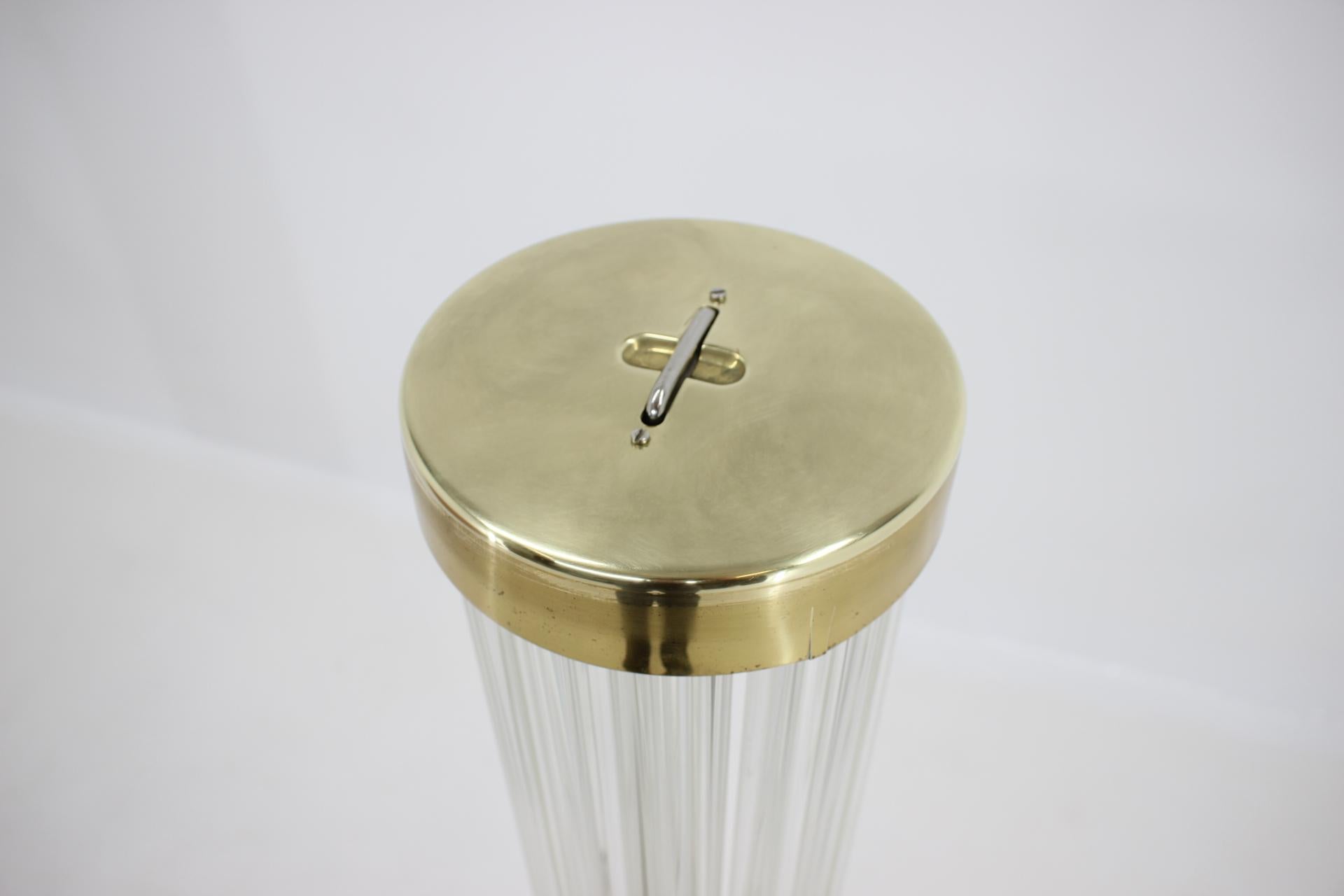 Mid-Century Modern Rare Design Brass and Art Glass Modern Floor Lamp Kamenický Šenov/Preciosa, 1960 For Sale