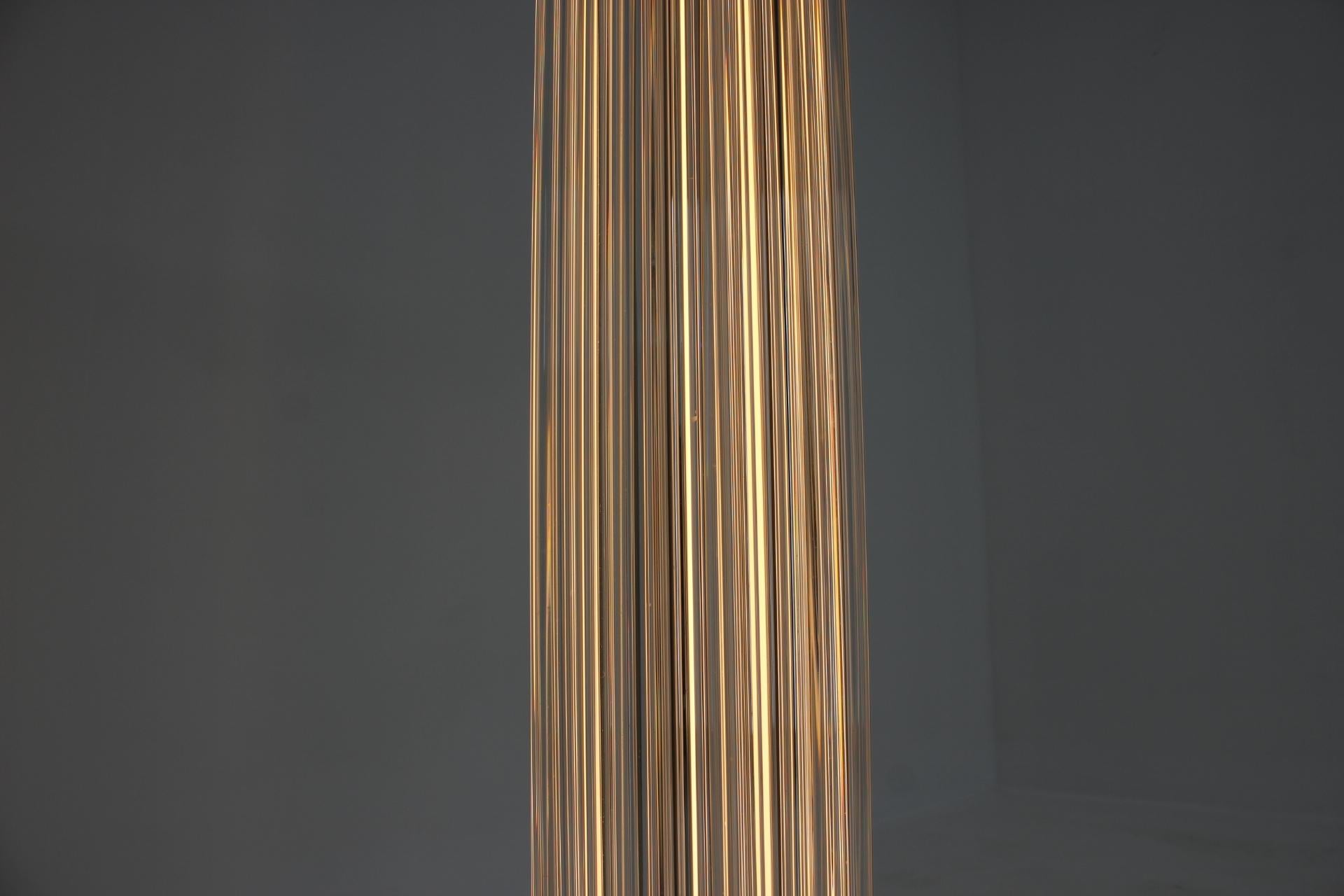 Rare Design Brass and Art Glass Modern Floor Lamp Kamenický Šenov/Preciosa, 1960 For Sale 3