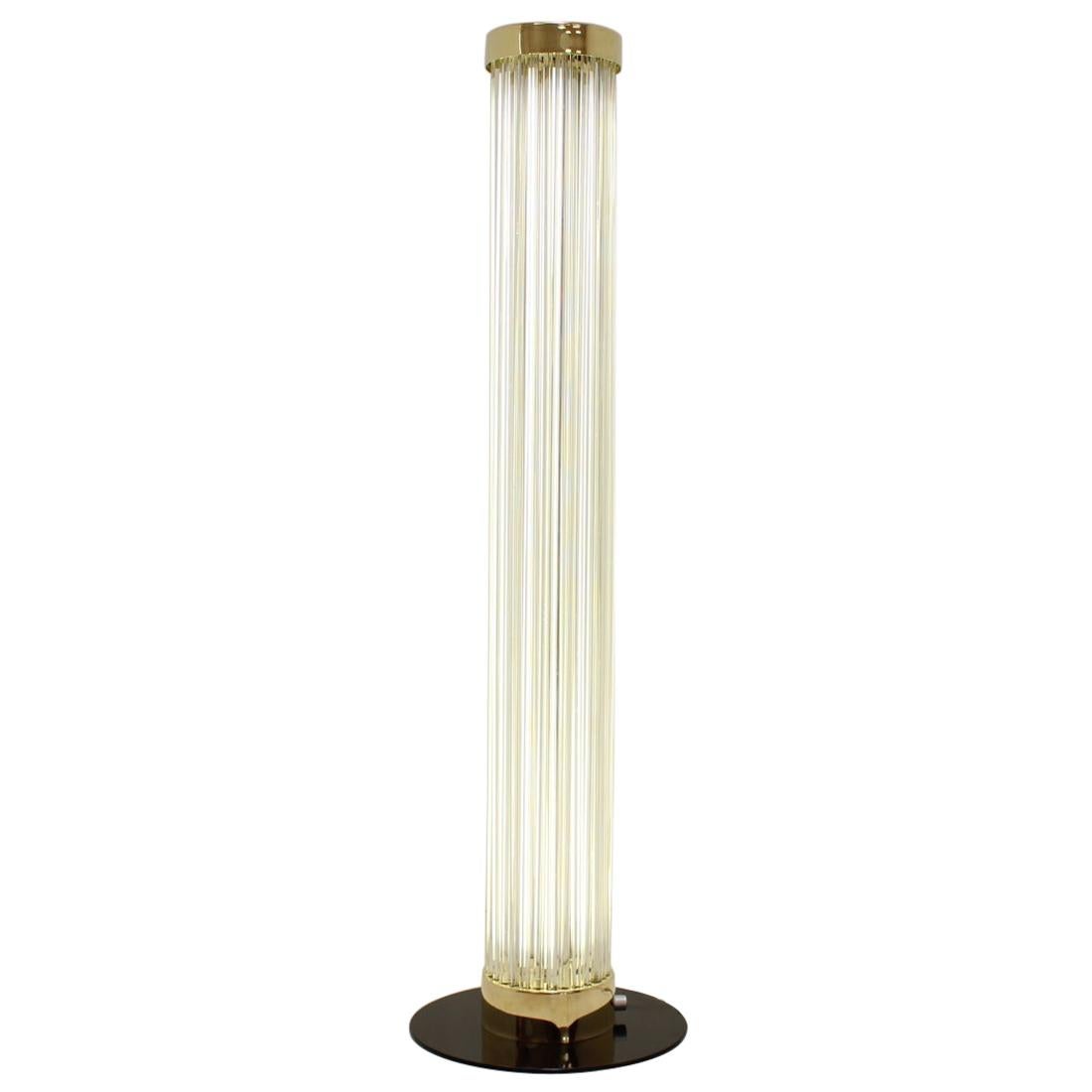Rare Design Brass and Art Glass Modern Floor Lamp Kamenický Šenov/Preciosa, 1970 For Sale