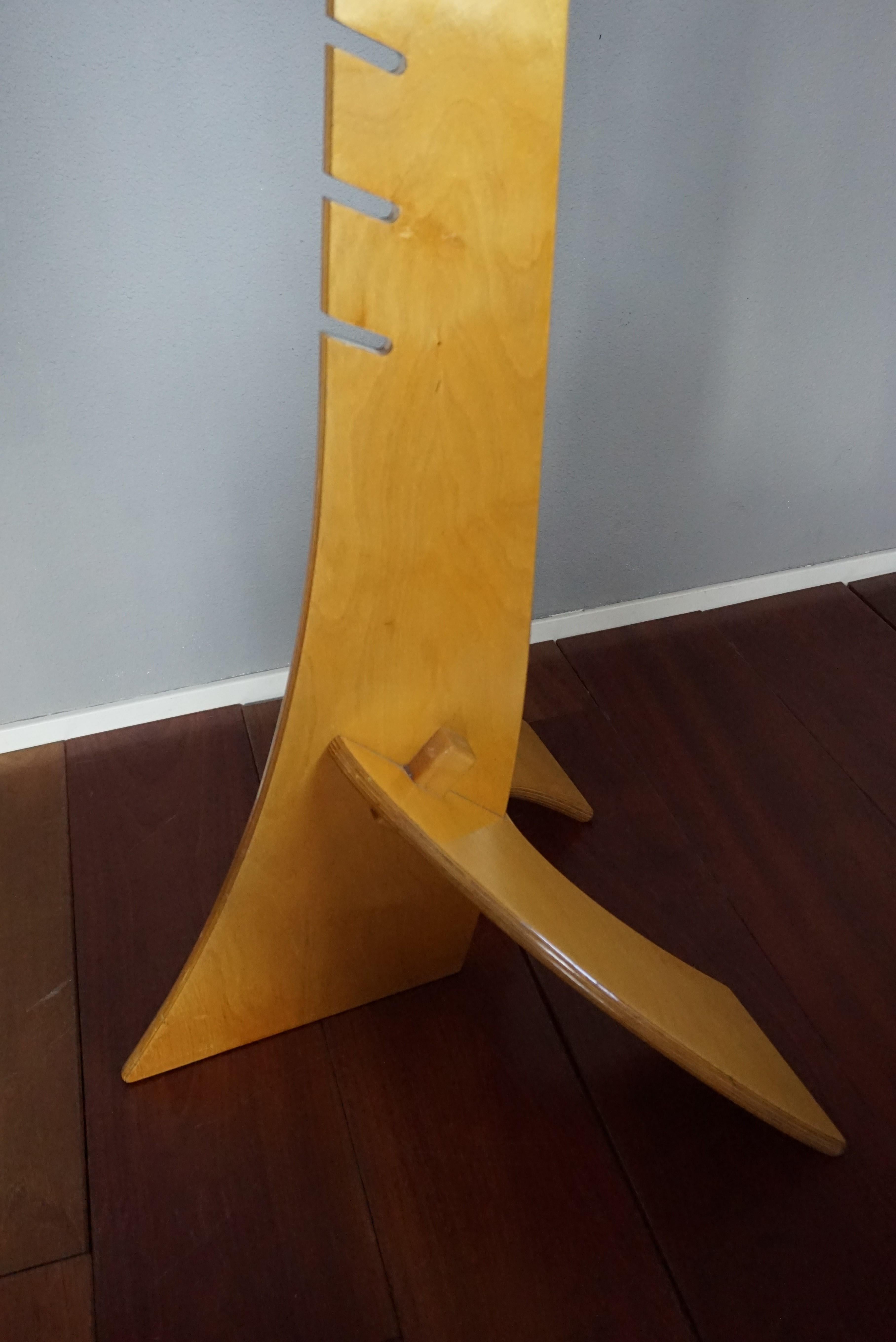 Rare Design & Height Adjustable Mid-Century Modern Plywood Music Chair and Stand 7
