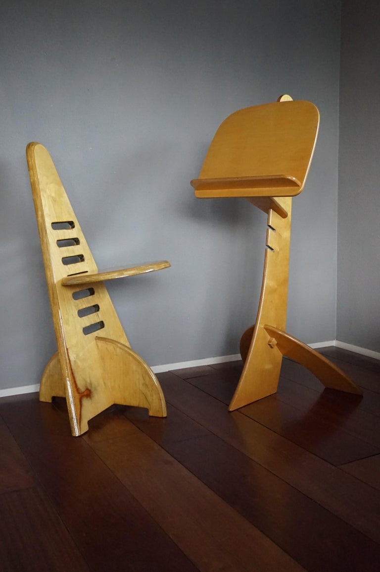 Rare Design and Height Adjustable Mid-Century Modern Plywood Music ...