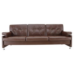 Rare Design Leather Folding Sofa by Arch. Spicka, 1970s, Czechoslovakia