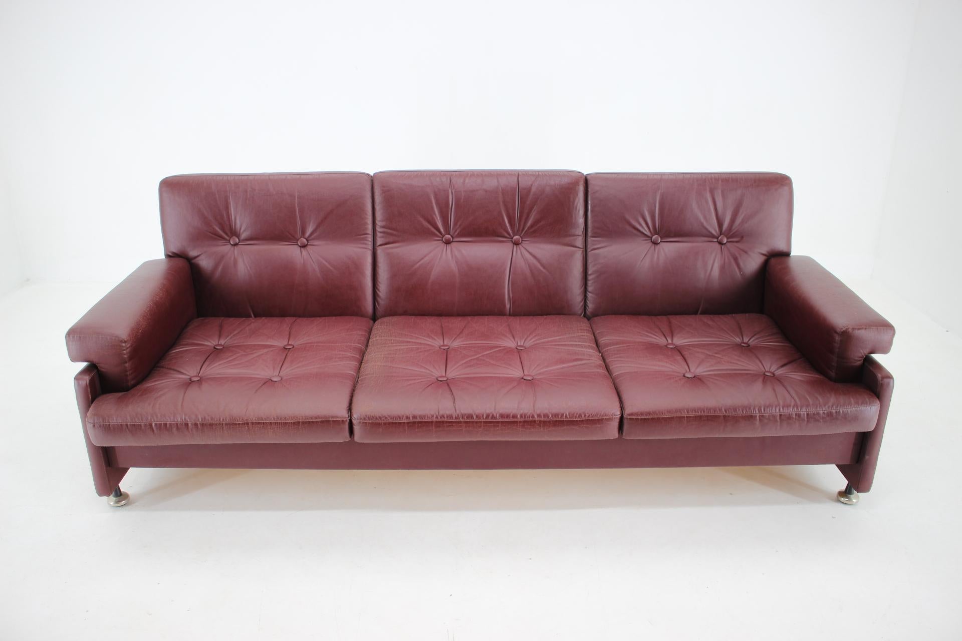 - 1970s, Czechoslovakia
- publicated in books and magazines
- designer: Arch. Spicka 
- very good original condition with patina
- combination of leather and leatherette
- dimensions of 