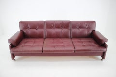 Rare Design Leather Folding Sofa by Arch. Spicka, 1970s, Czechoslovakia