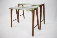 Rare Design Midcentury Organic Wooden Side, Nesting Tables, 1950s