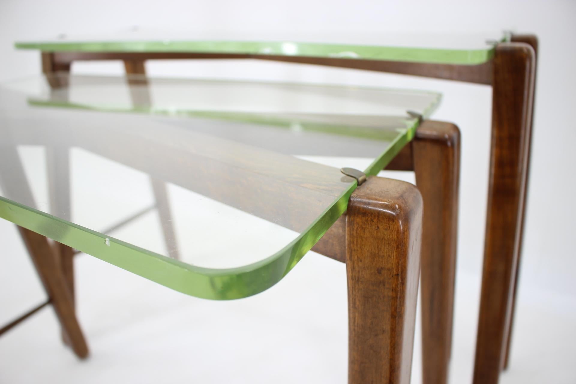Mid-Century Modern Rare Design Midcentury Organic Wooden Side, Nesting Tables, 1950s For Sale