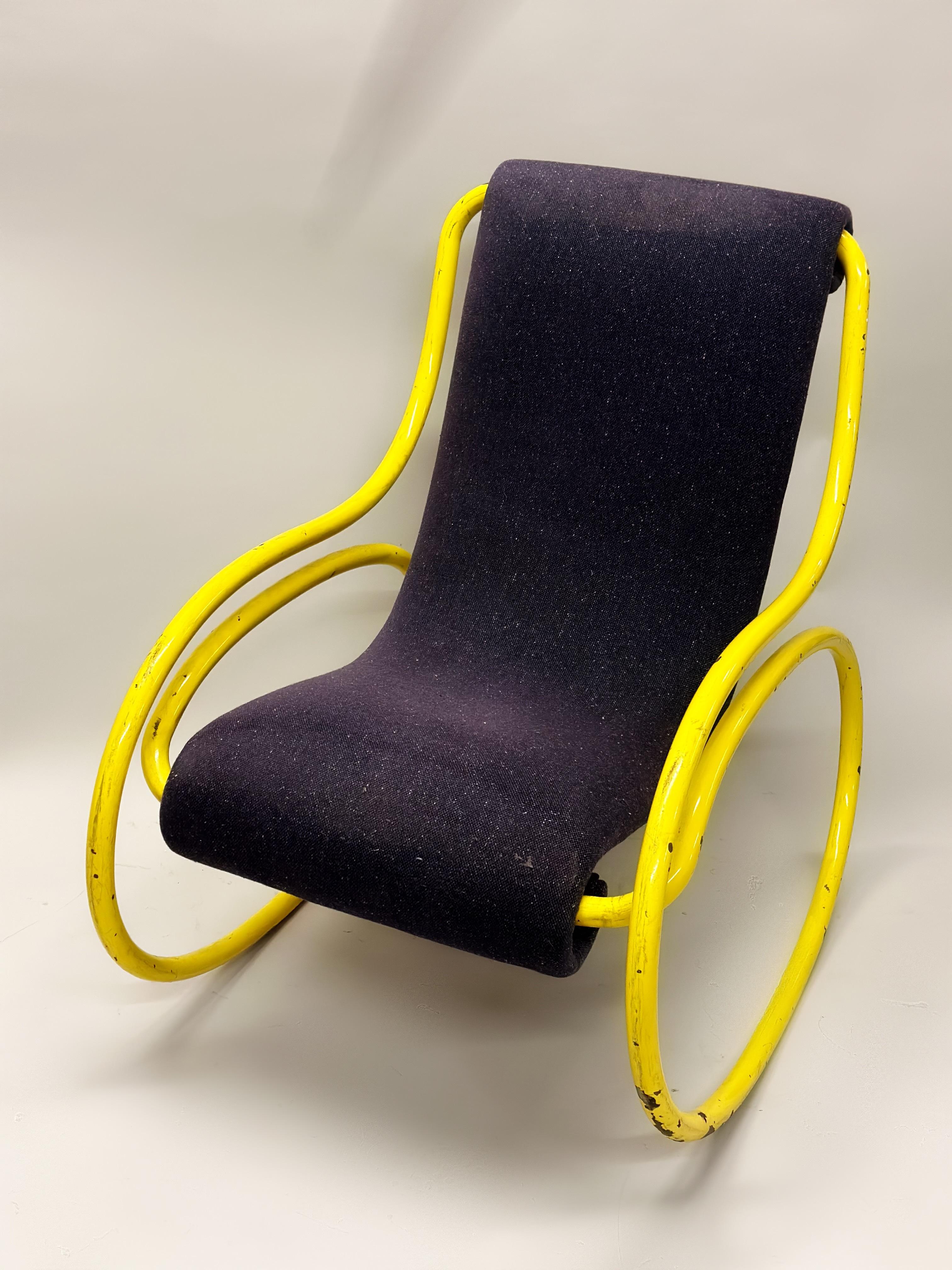 Mid-Century Modern Rare Design Mid-Century Rocking Chair / Lounge Chair Attr. to Gae Aulenti For Sale
