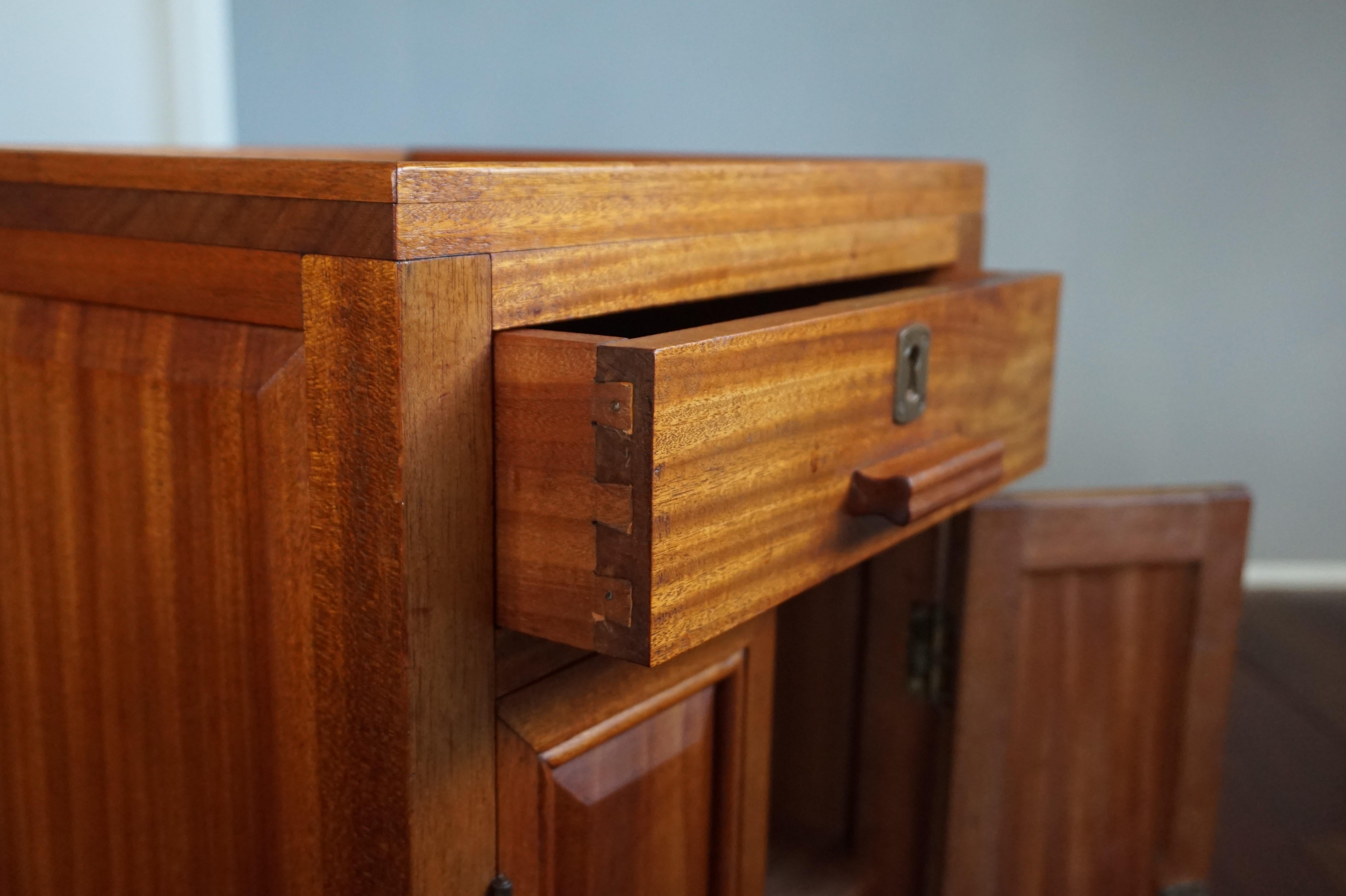 Rare Design, Multi Purpose Solid Teakwood and Two-Door Little Art Deco Cabinet 3