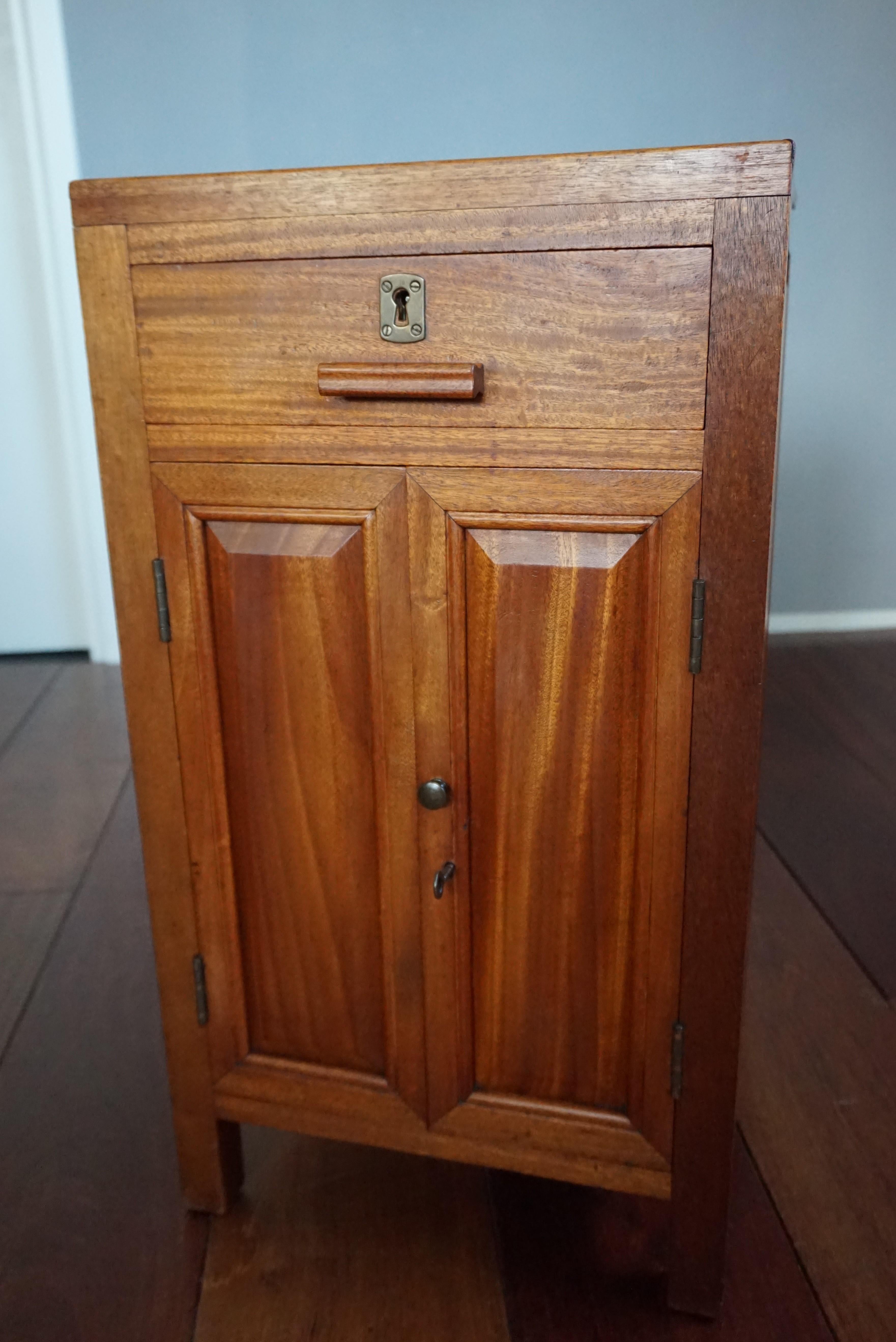 Rare Design, Multi Purpose Solid Teakwood and Two-Door Little Art Deco Cabinet 6