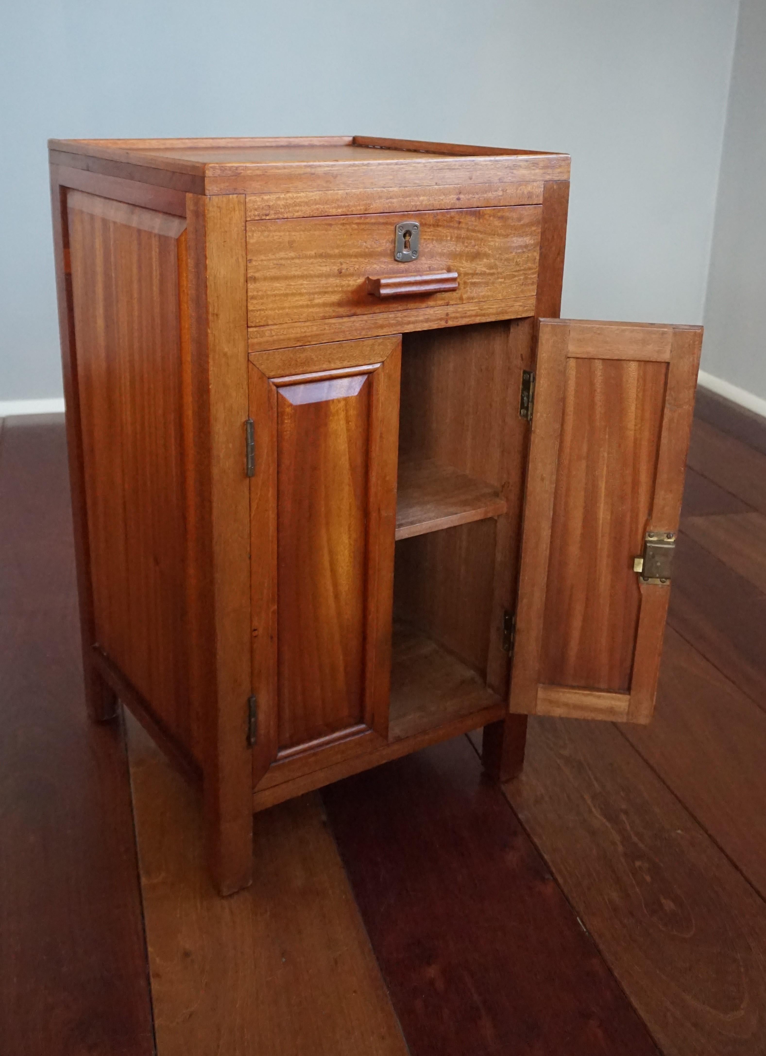 Hand-Crafted Rare Design, Multi Purpose Solid Teakwood and Two-Door Little Art Deco Cabinet