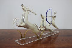 Rare Design Nand Made Glass Sculpture by Jarolsav Brychta:: 1950s