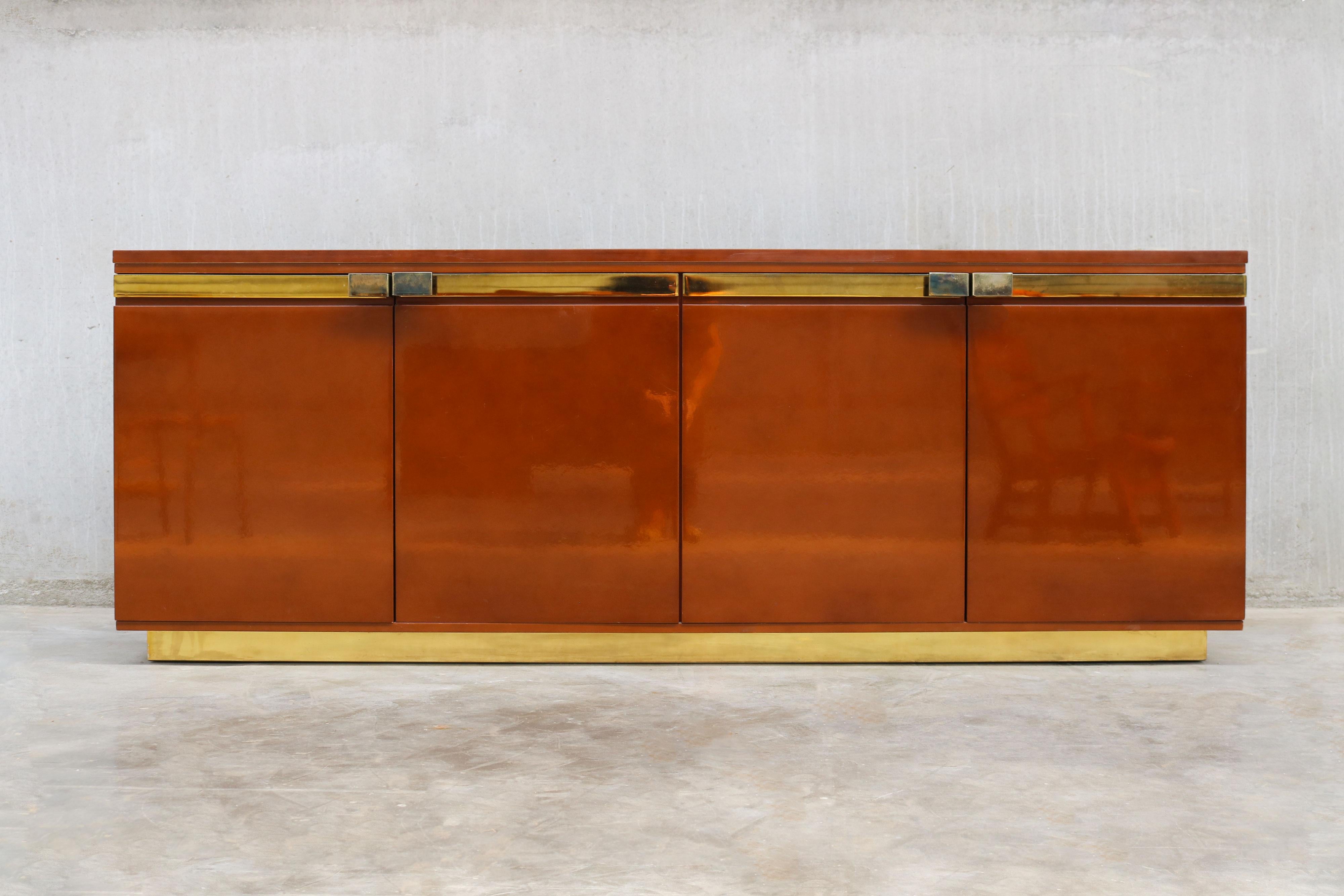Français Buffet design rare de Guy Lefevre pour Maison Jansen 1970 Hollywood Regency