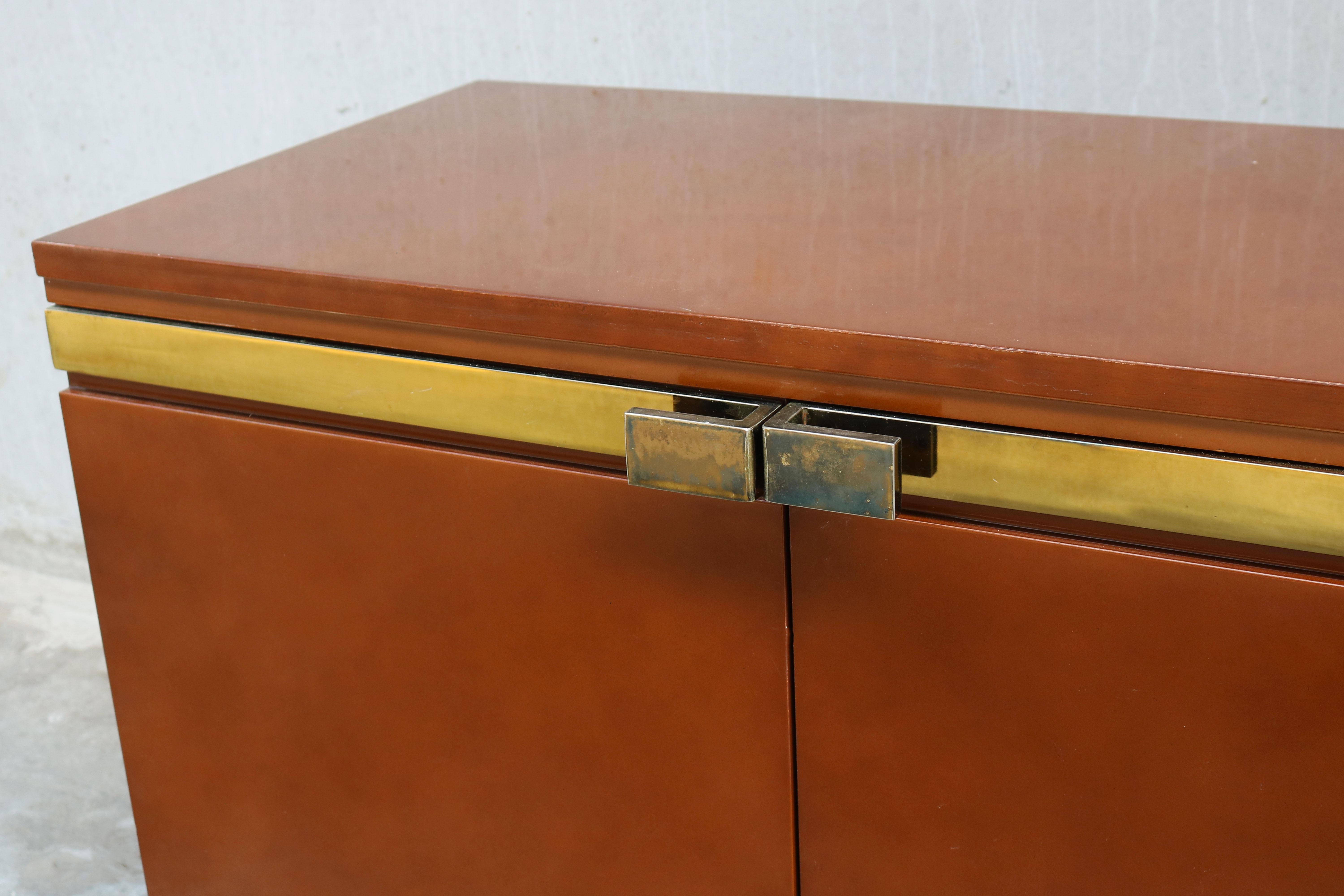 Fin du 20e siècle Buffet design rare de Guy Lefevre pour Maison Jansen 1970 Hollywood Regency
