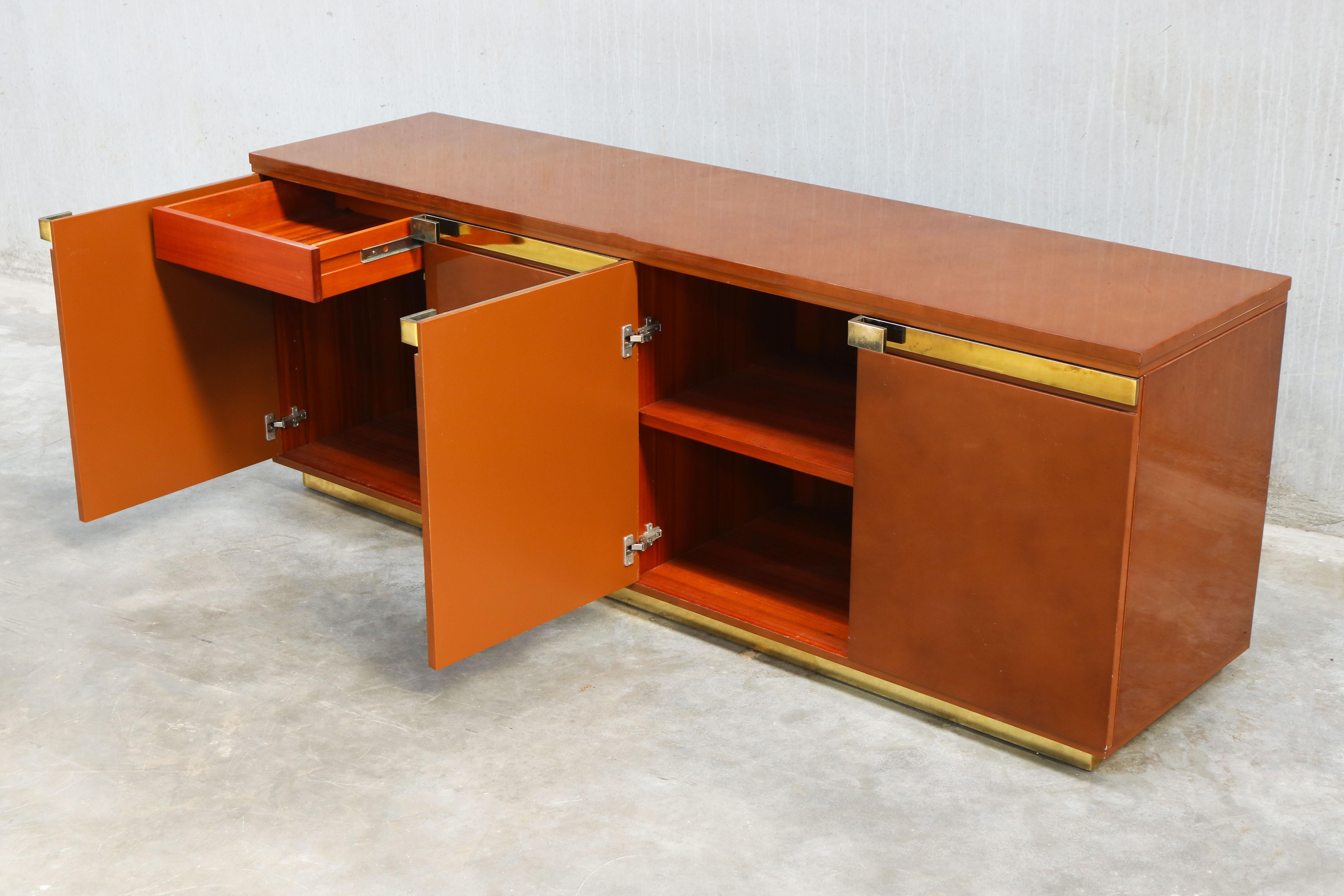 Buffet design rare de Guy Lefevre pour Maison Jansen 1970 Hollywood Regency 1