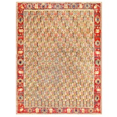 Rare Design Small Size Antique Indian Agra Rug. Size: 5 ft 2 in x 6 ft 9 in