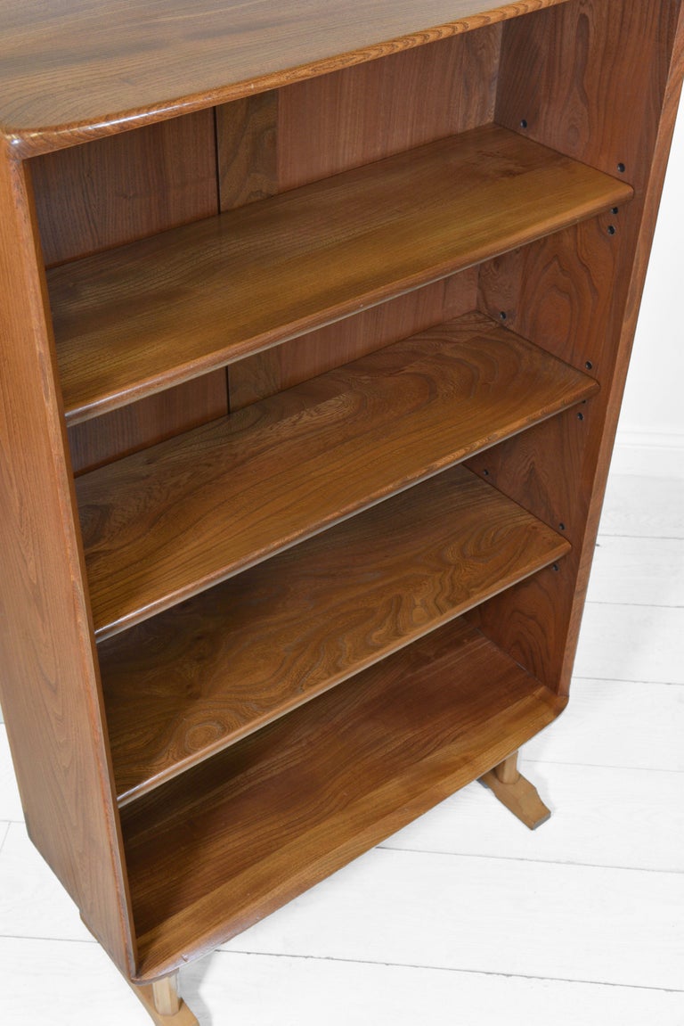 Rare Design Vintage Ercol Elm Open Mid Century Bookcase 1968 For Sale at 1stDibs