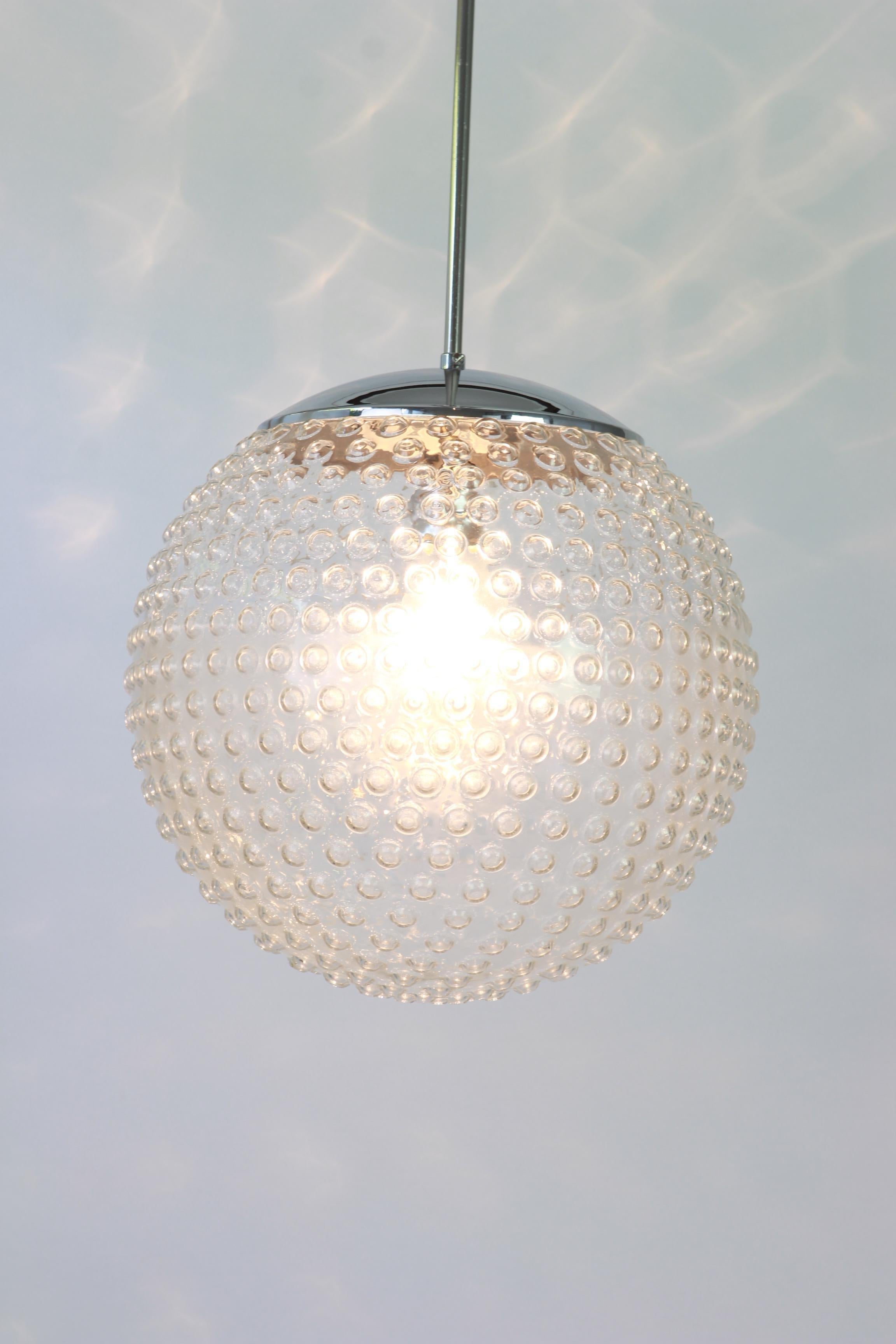 Rare Designer Glass Pendant Lamp by Rolf Krüger for Staff, Germany, 1970s In Good Condition For Sale In Aachen, NRW