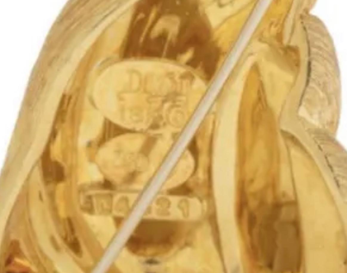 Women's or Men's Rare Designer Henry Dunay Bear Animal Brooch Sabi Pin 18k Yellow Gold Unique