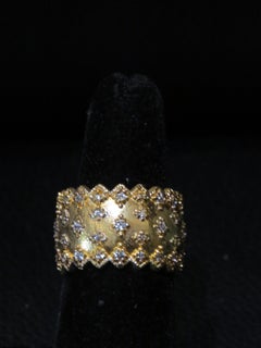 Rare Designer Style Estate 18KT Heavy Gold Over Sterling Silver Band Ring