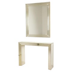 Espejo XL de diseño exclusivo con consola – Plata y oro – Deknudt