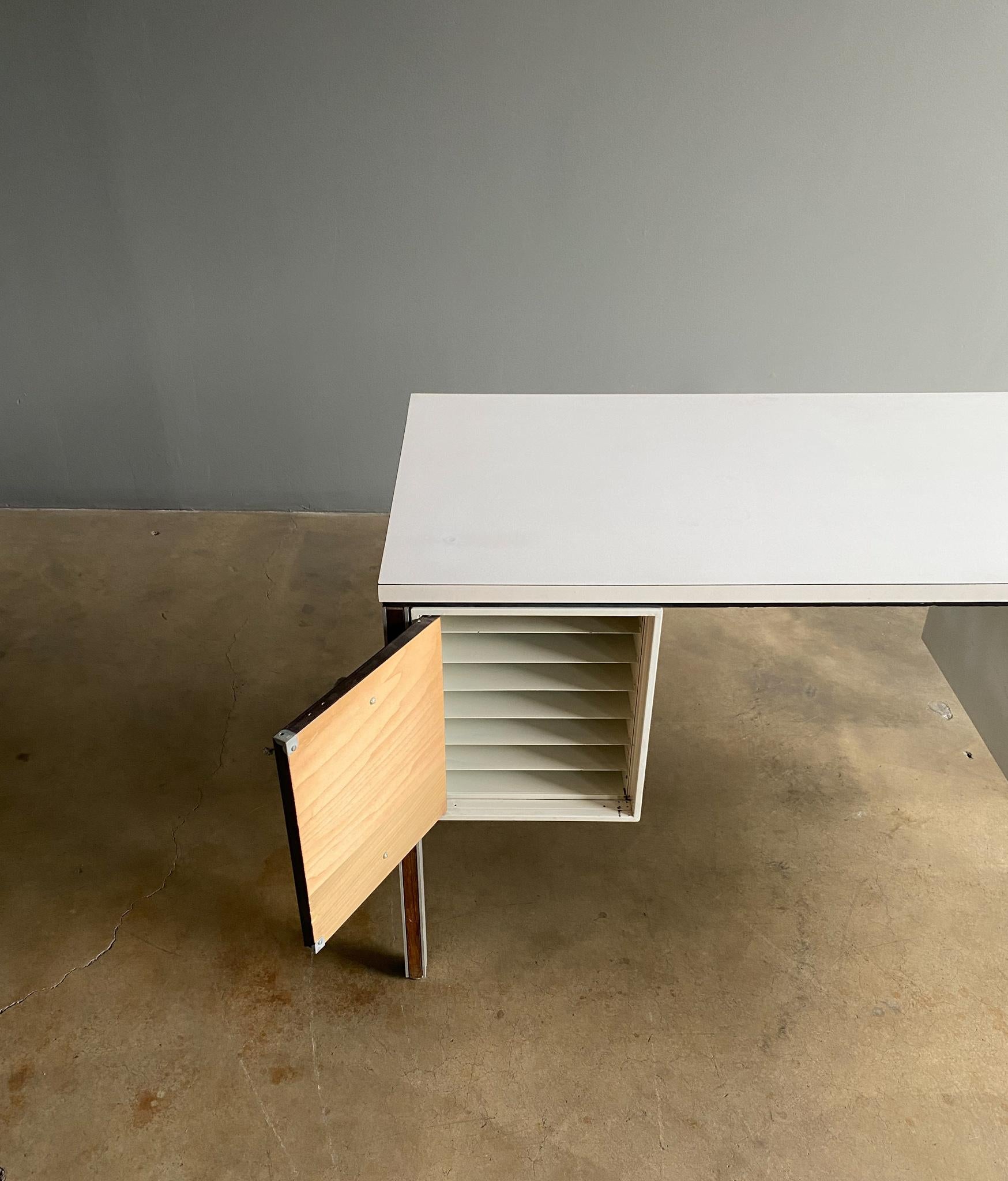 Aluminum Rare Desk by Architect Gerald Luss, 1960's