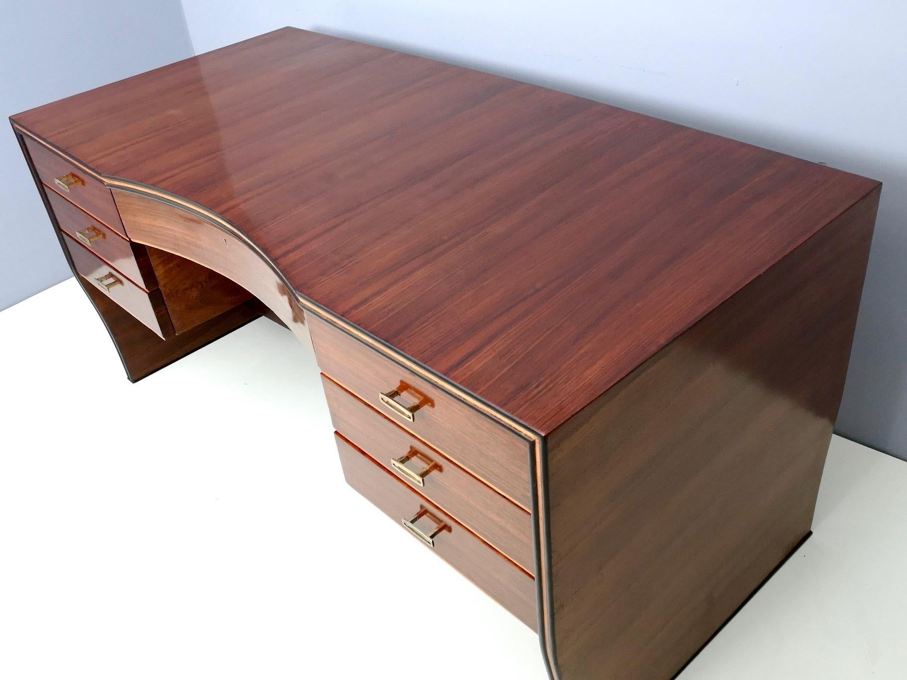 Rare Wooden Desk by Osvaldo Borsani for Arredamenti Borsani Varedo, Italy 1