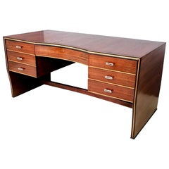 Rare Wooden Desk by Osvaldo Borsani for Arredamenti Borsani Varedo, Italy