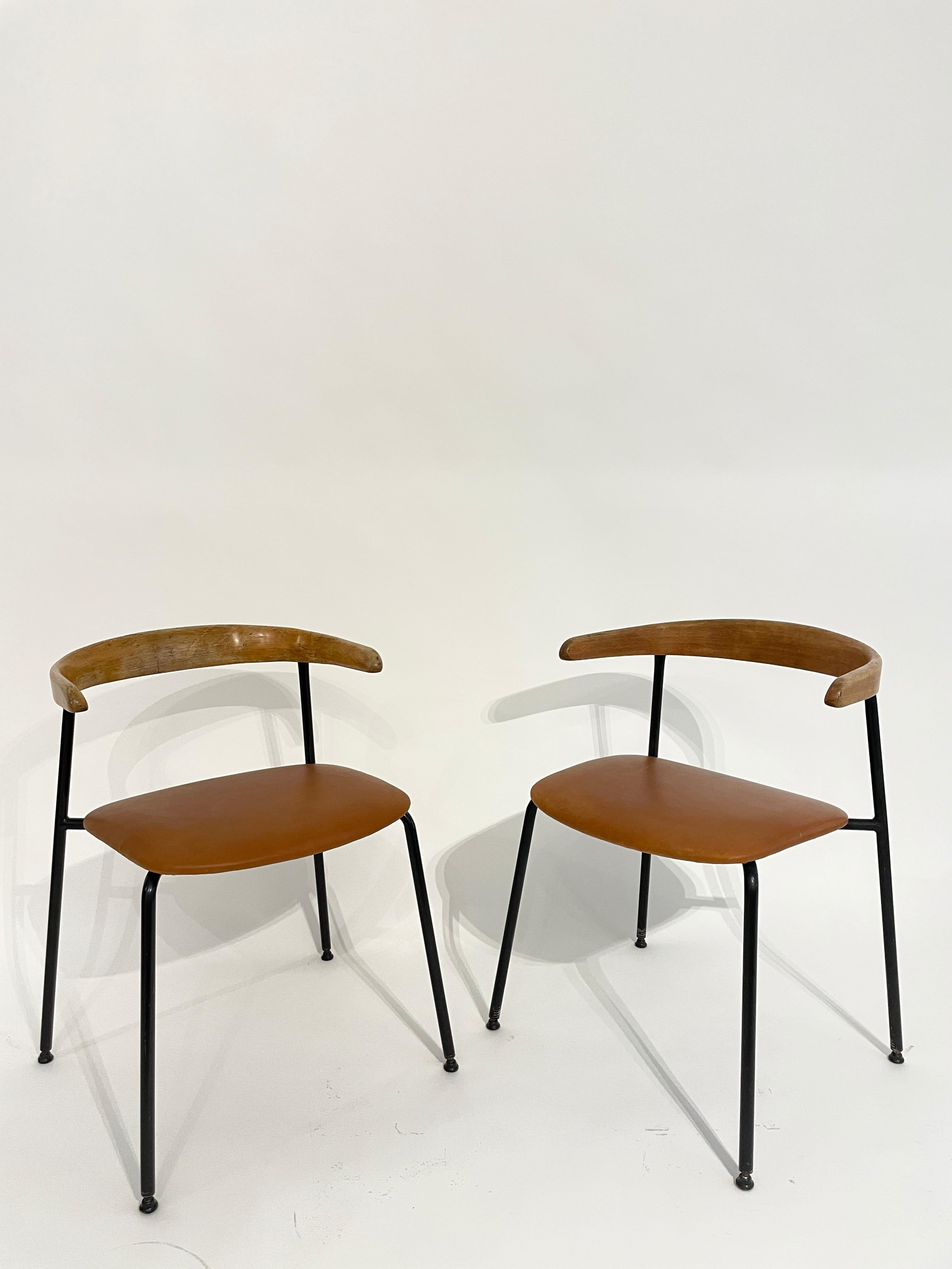 Britannique 6 rares chaises de salle à manger Conran C20 de La Havane  La chaise JFK  Corne de vache Wegner en vente