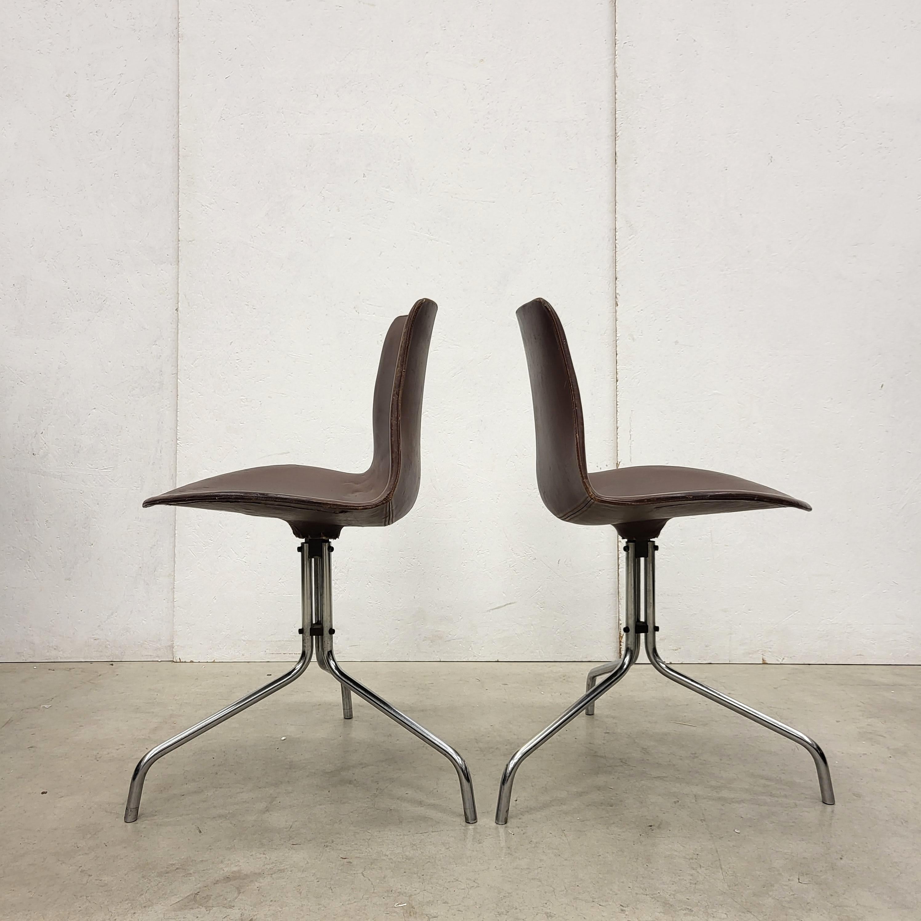 Rare Desk Chairs BO611 by Preben Fabricius & Jorgen Kastholm for Bo Ex 1960s In Good Condition For Sale In Aachen, NW