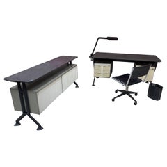 Ensemble de bureau rare de BBPR pour Olivetti Synthesis, datant d'environ 1960